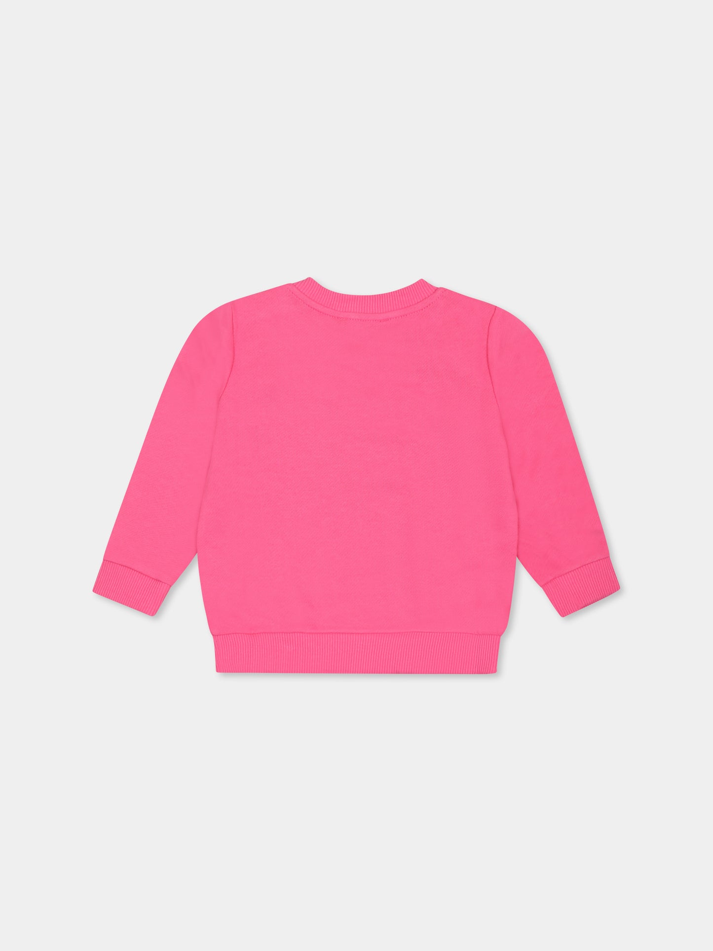 Felpa fucsia per neonata con tre Teddy Bears,Moschino Kids,M9F04Q LCA19 50533