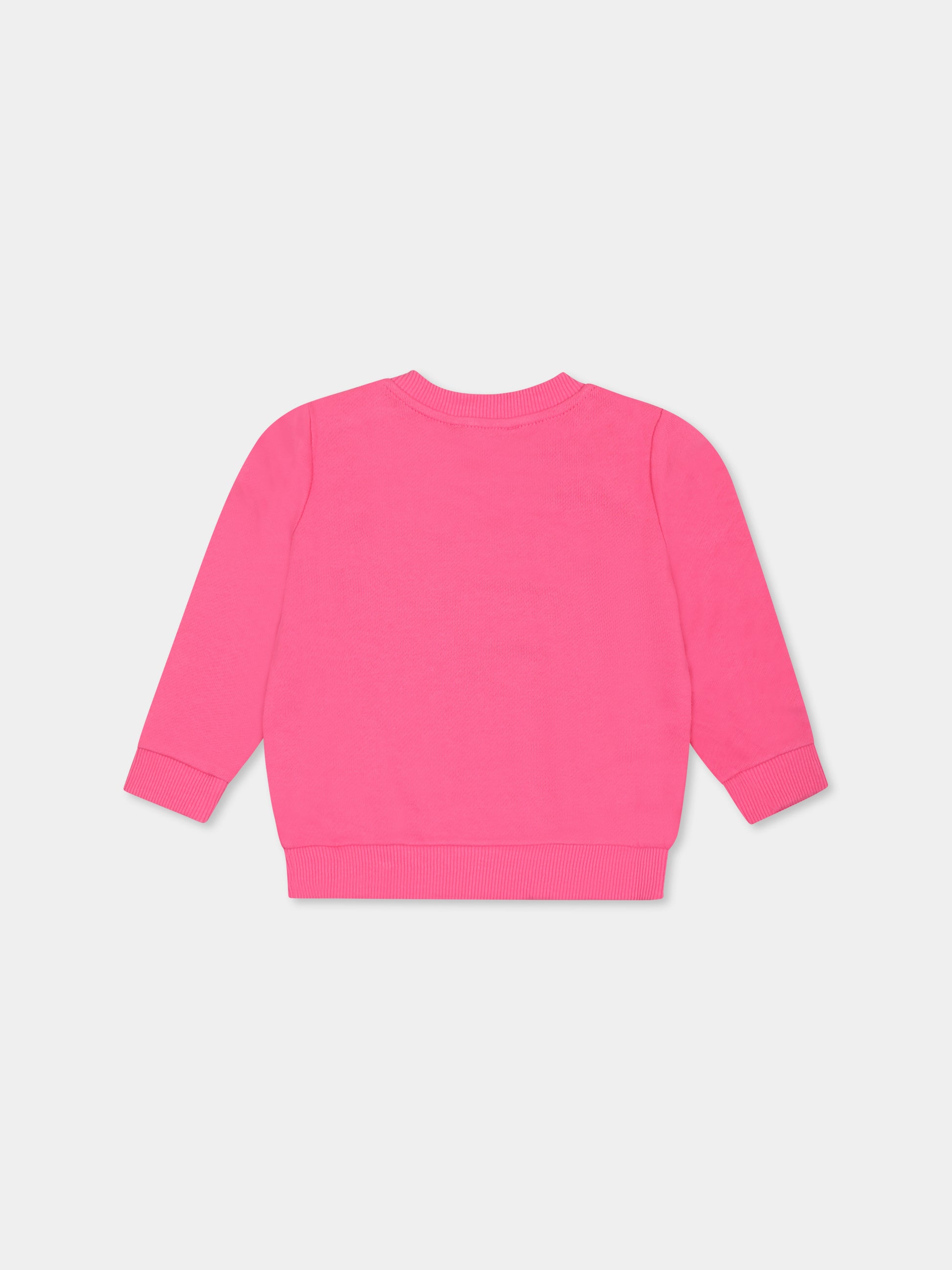 Felpa fucsia per neonata con tre Teddy Bears,Moschino Kids,M9F04Q LCA19 50533