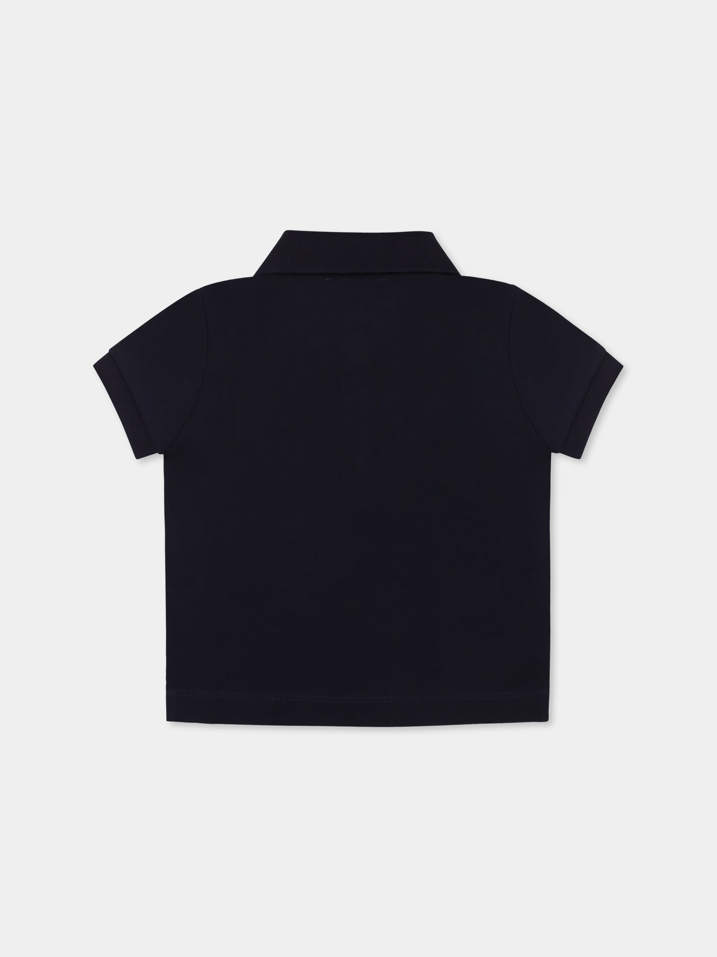 Polo blu per neonato con Teddy Bear,Moschino Kids,M9M01P LFA01 40016