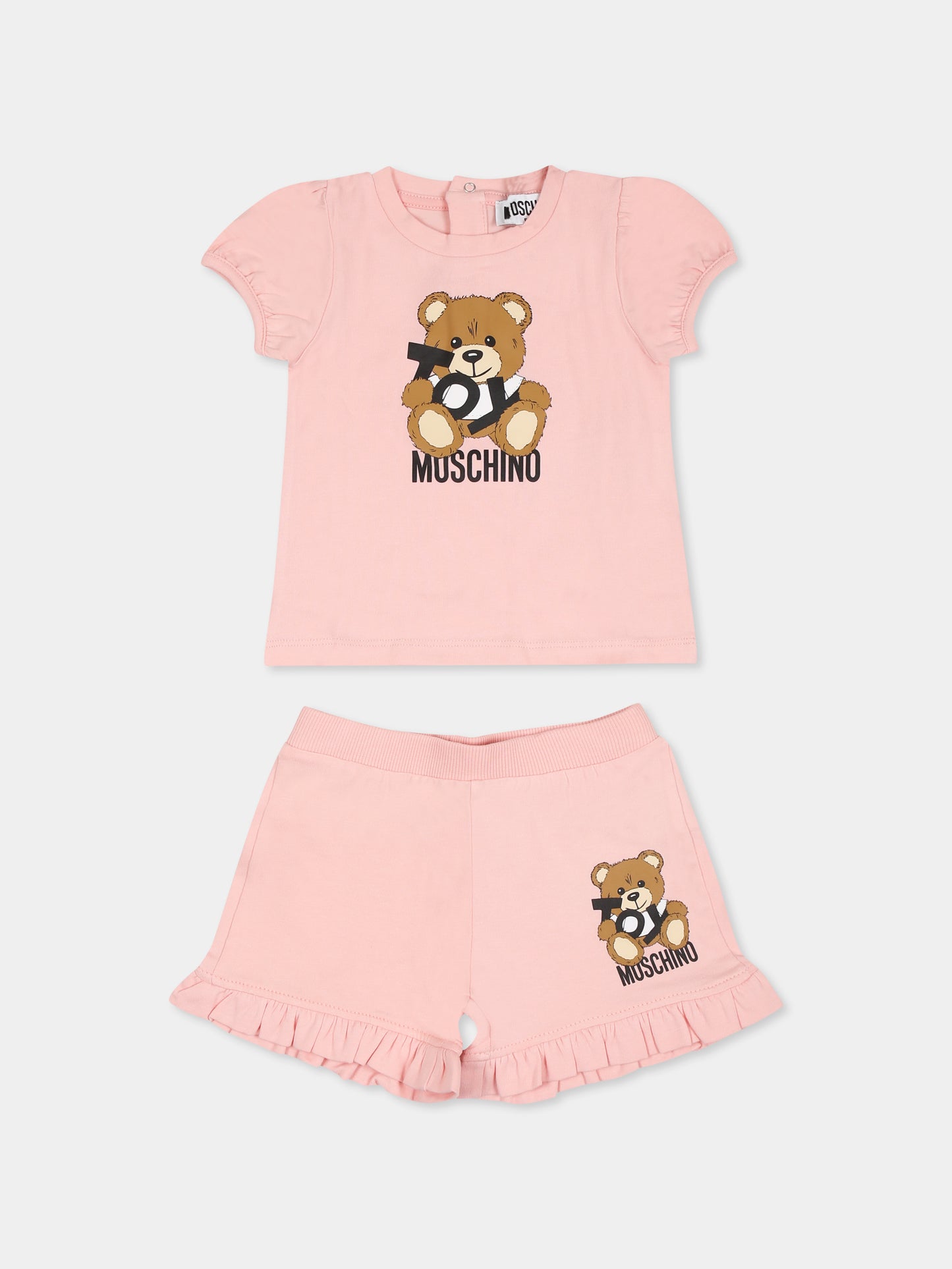Completo rosa per neonata con Teddy Bear