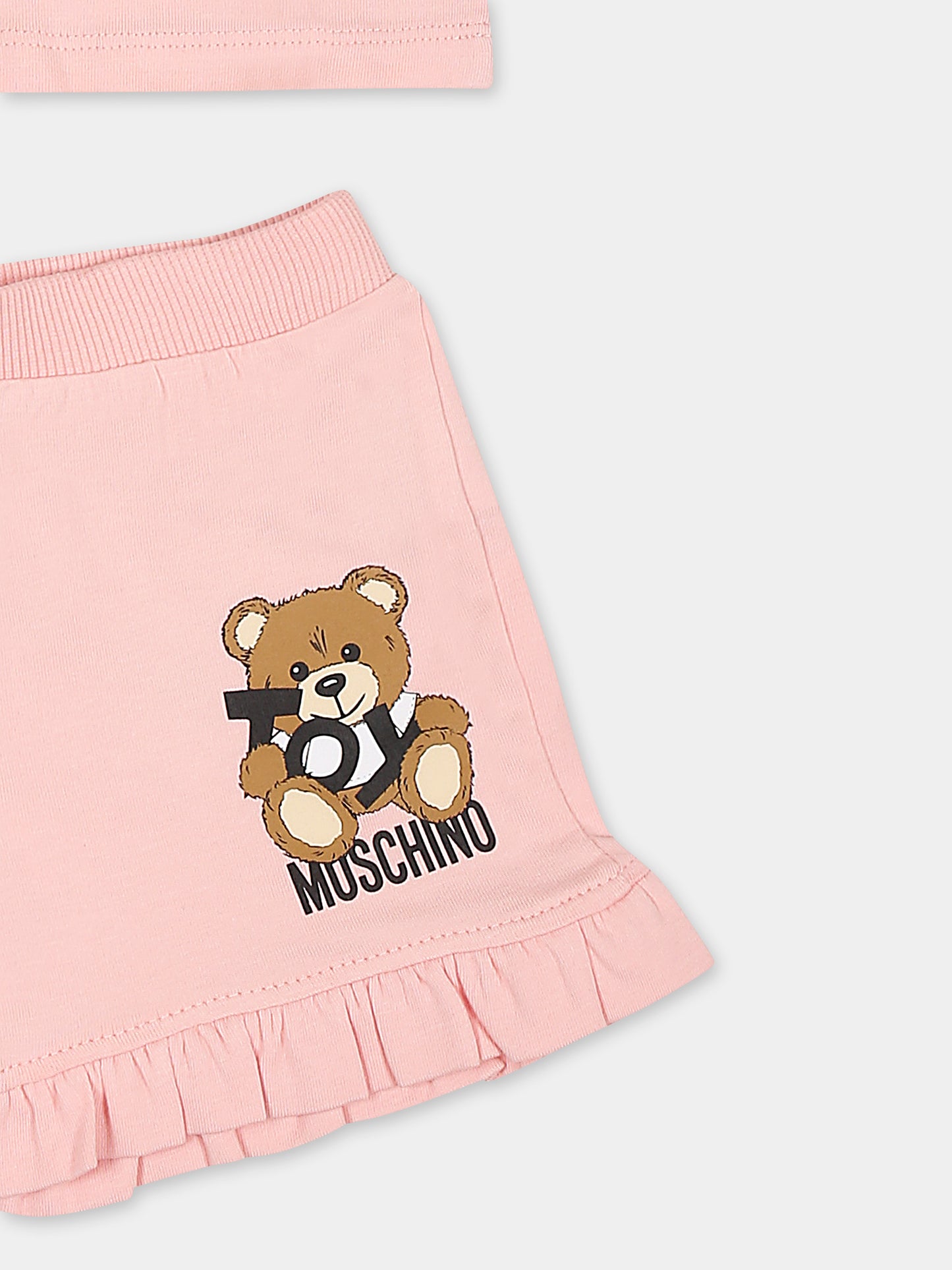 Completo rosa per neonata con Teddy Bear