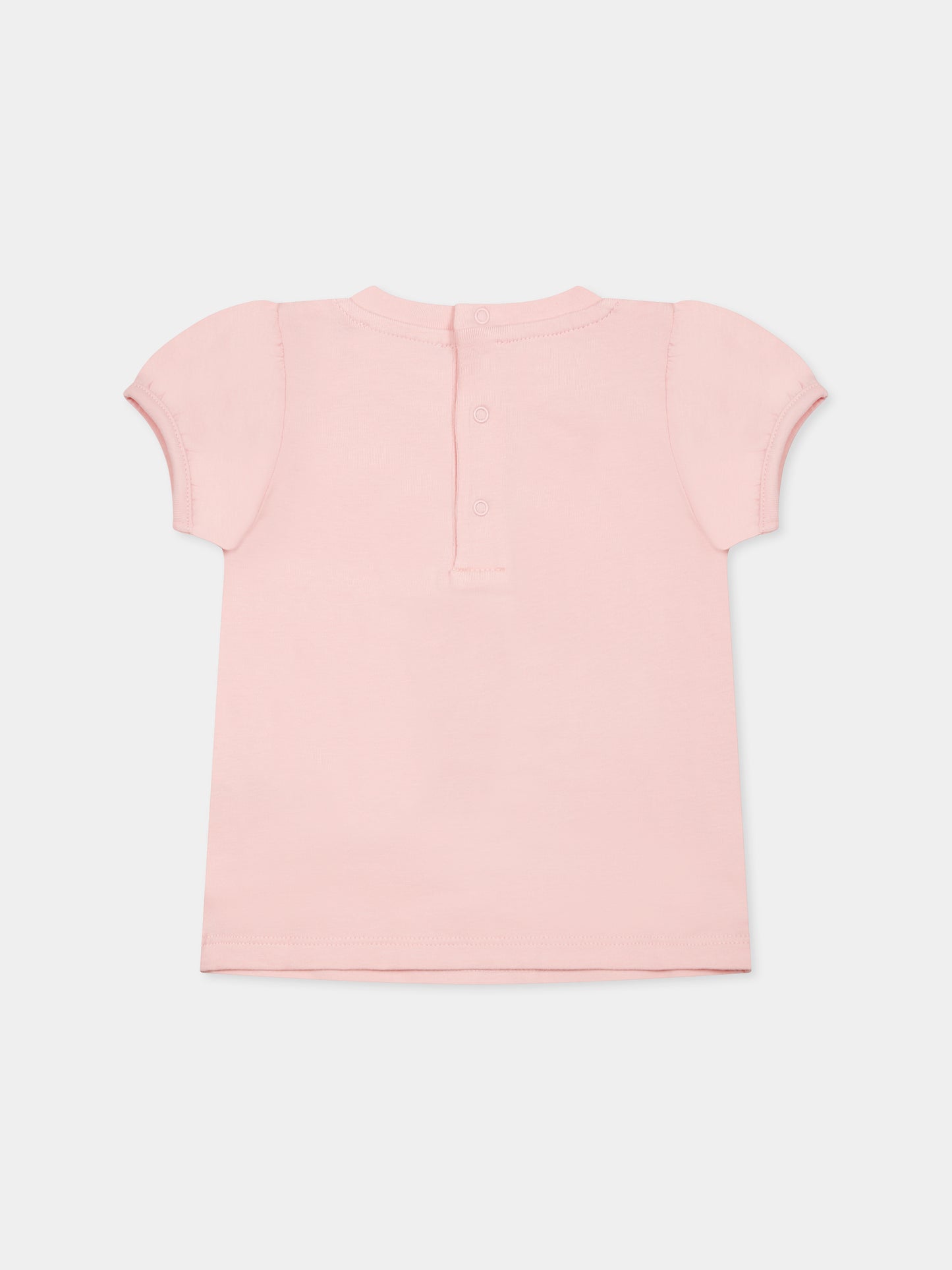 T-shirt rosa per neonata con Teddy Bear