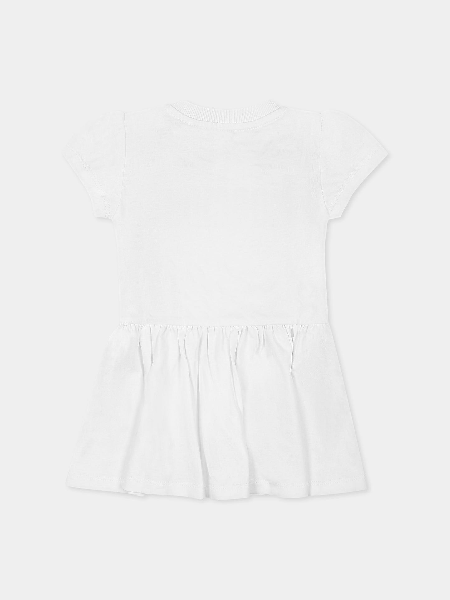 Vestito bianco per neonata con logo