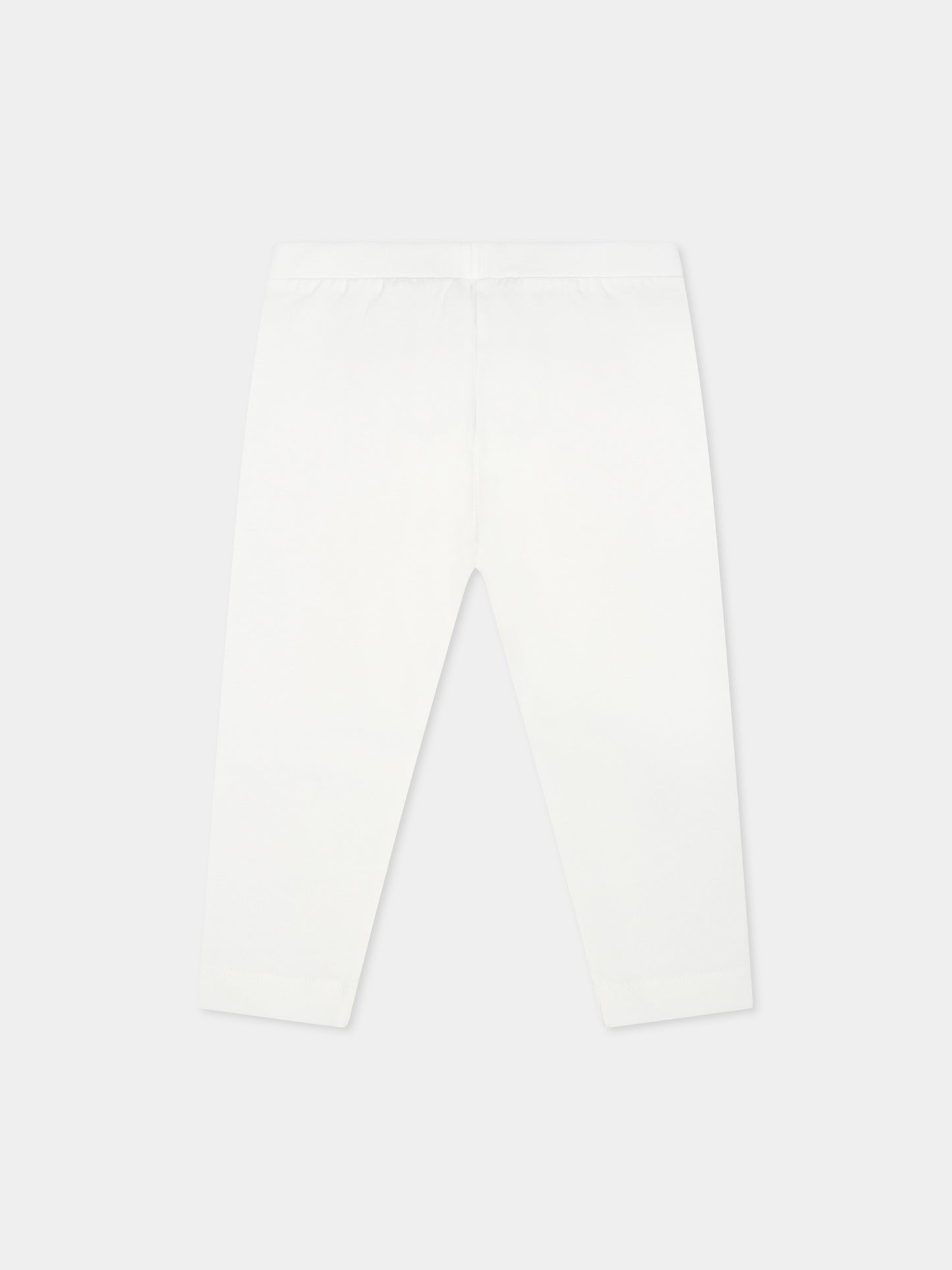 Leggings avorio per neonata con Teddy Bear e cuore