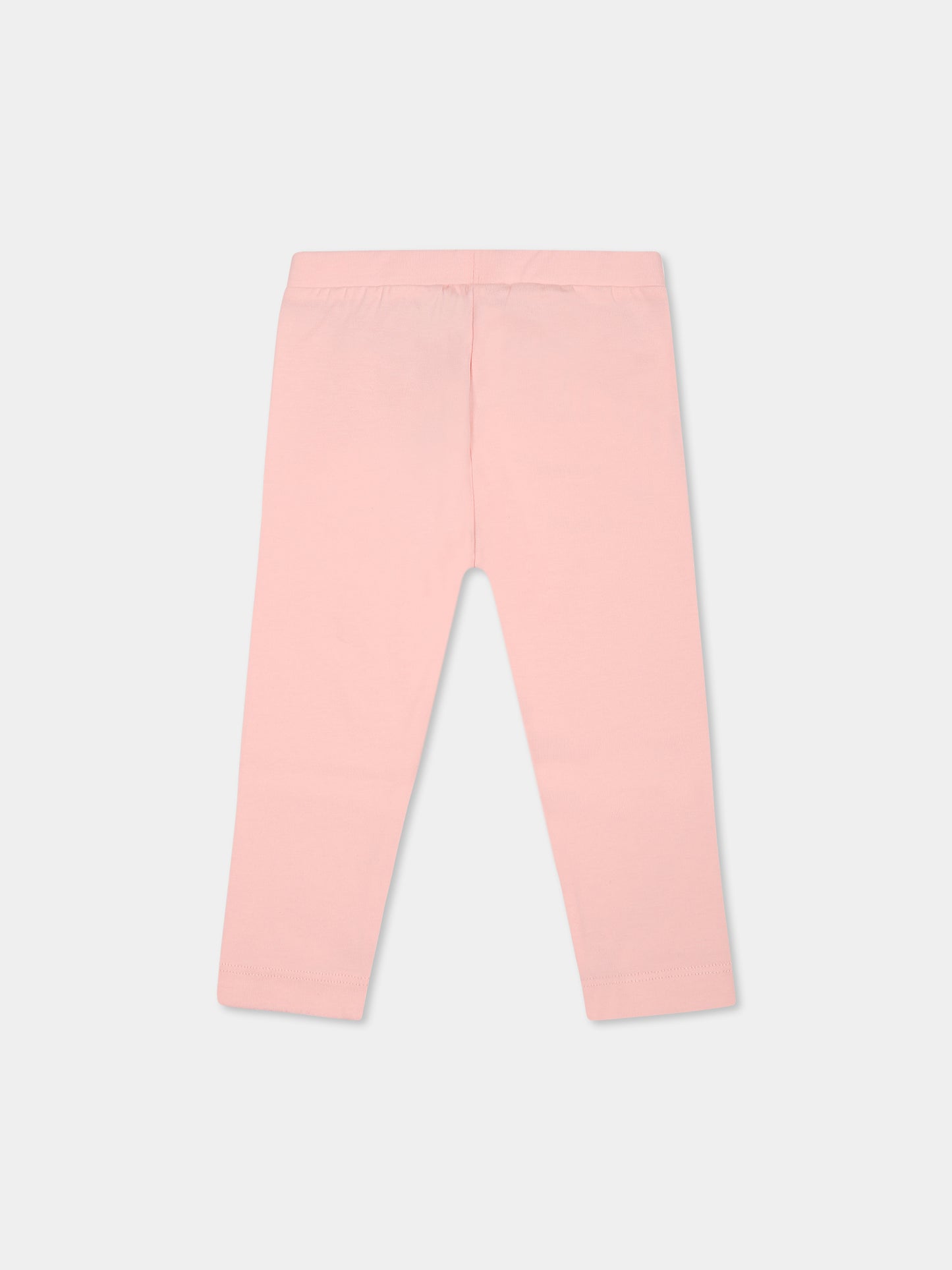 Leggings rosa per neonata con Teddy Bear e cuore