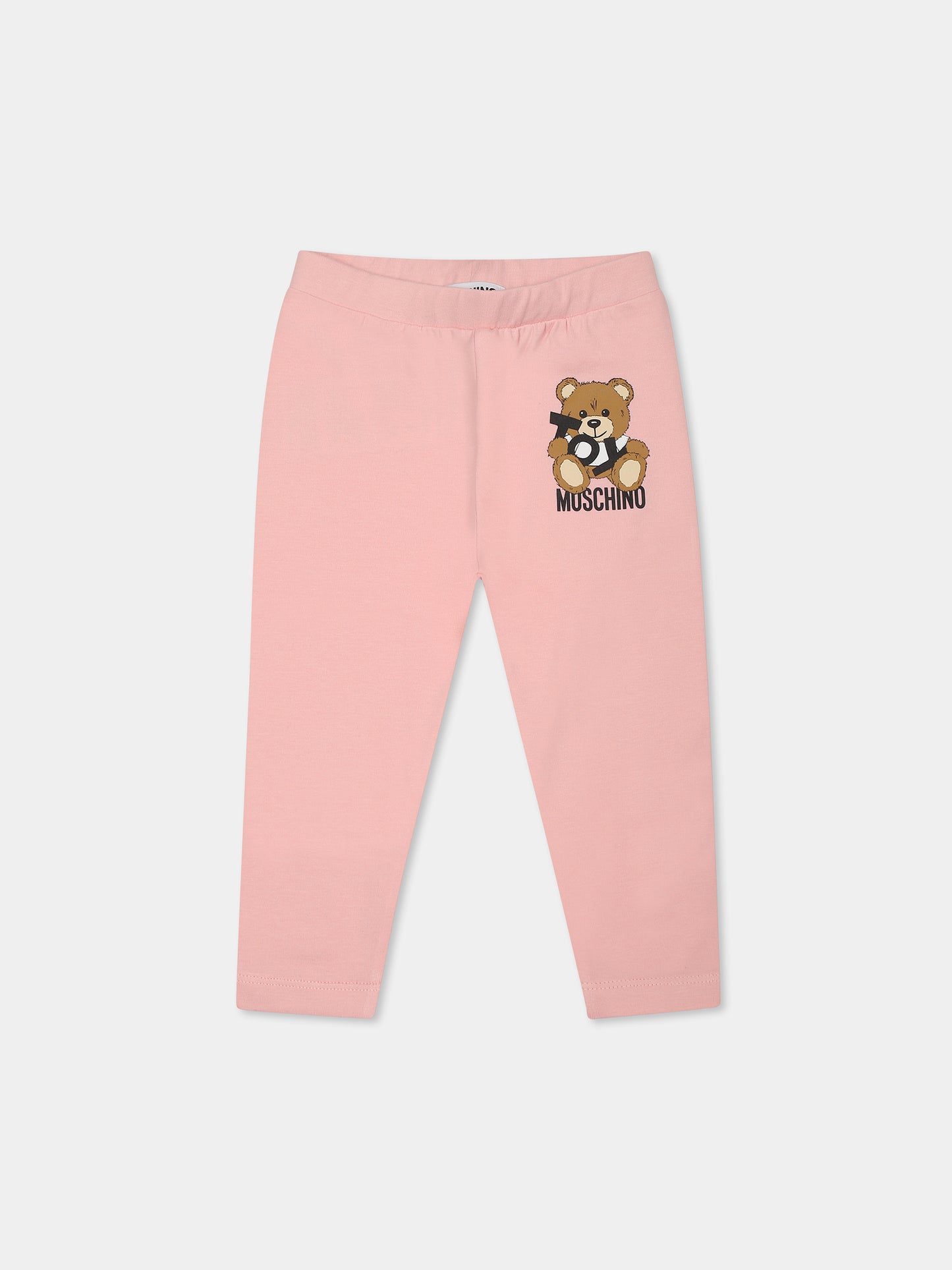Leggings rosa per neonata con Teddy Bear