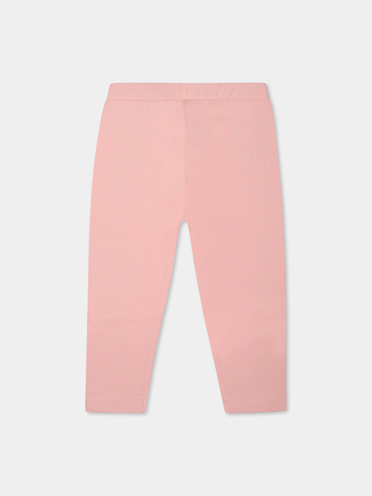 Leggings rosa per neonata con Teddy Bear,Moschino Kids,MFP032 LBA00 50209