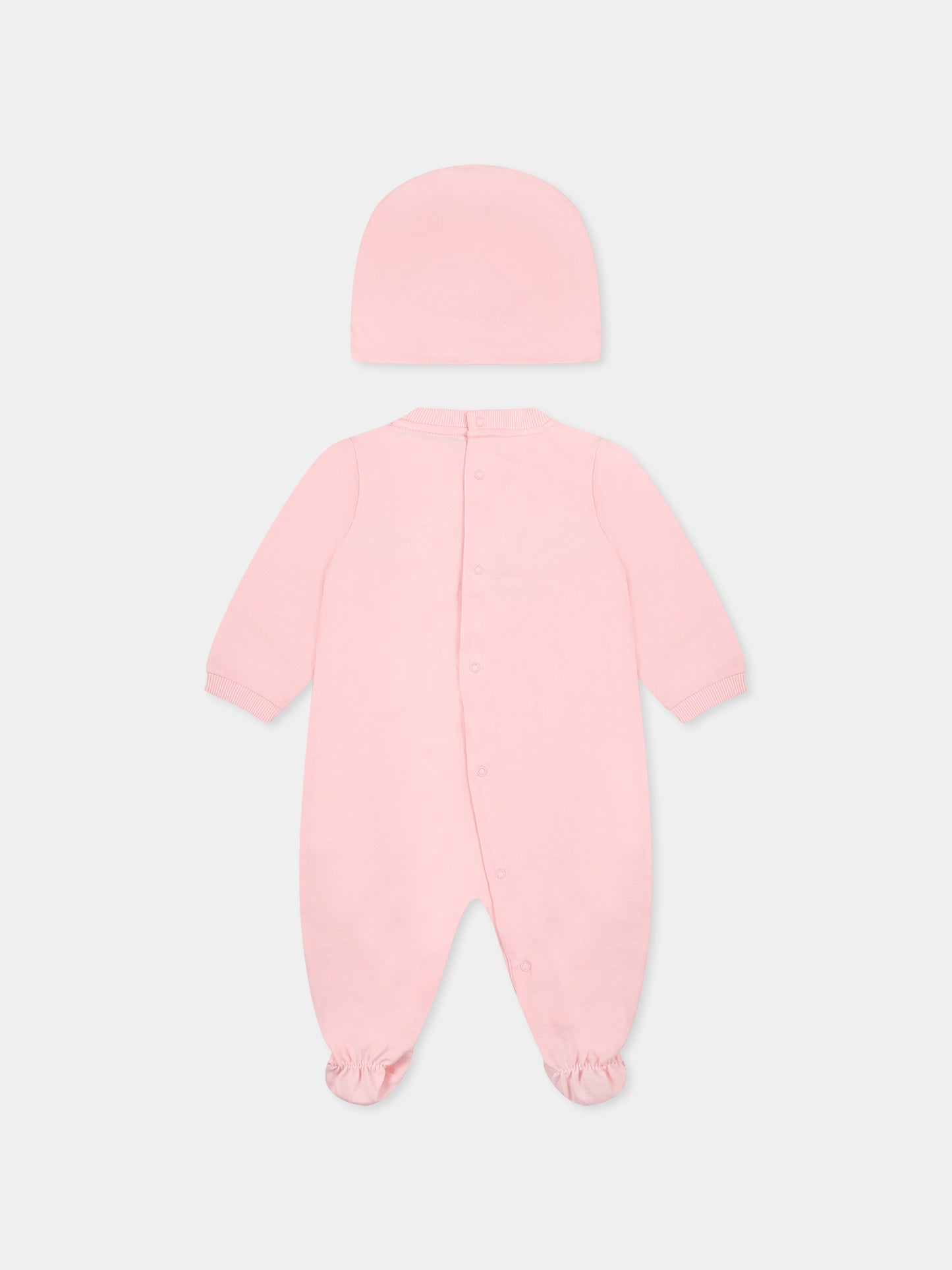 Set tutina rosa per neonata con tre Teddy Bears,Moschino Kids,MOY05Z LAA03 50209