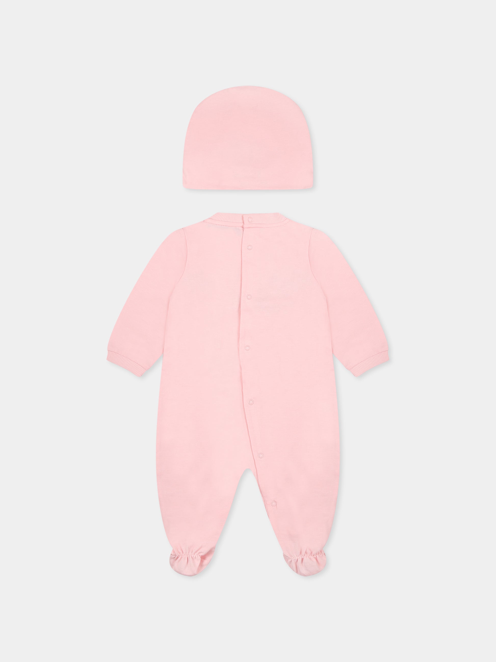Set tutina rosa per neonata con tre Teddy Bears,Moschino Kids,MOY05Z LAA03 50209