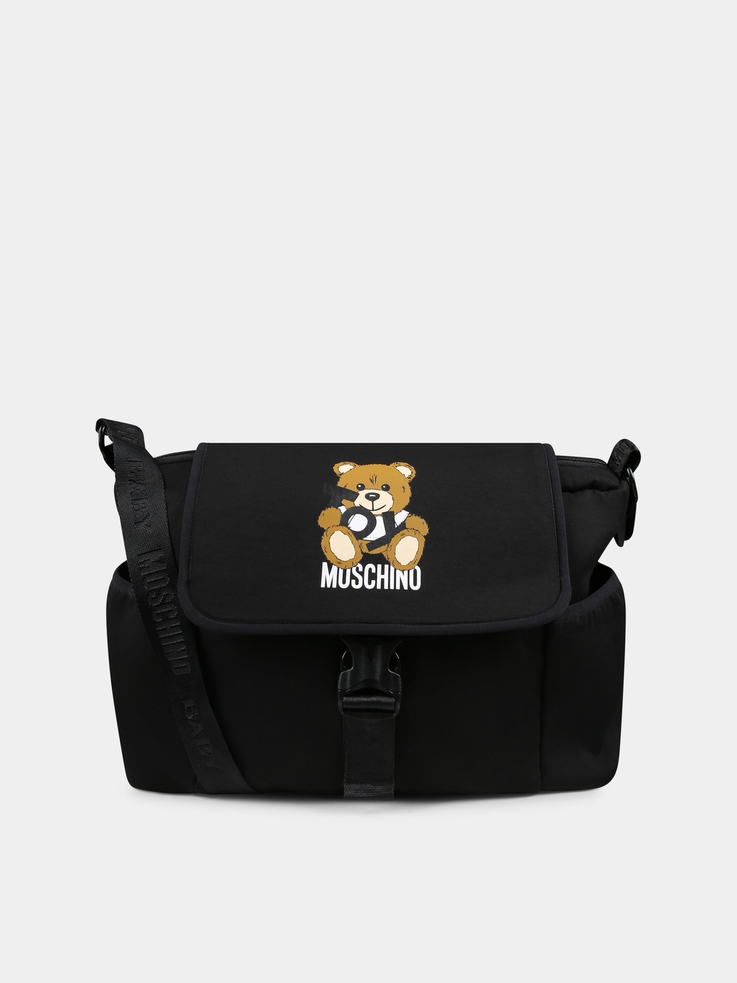 Borsa mamma nera per neonati con Teddy Bear