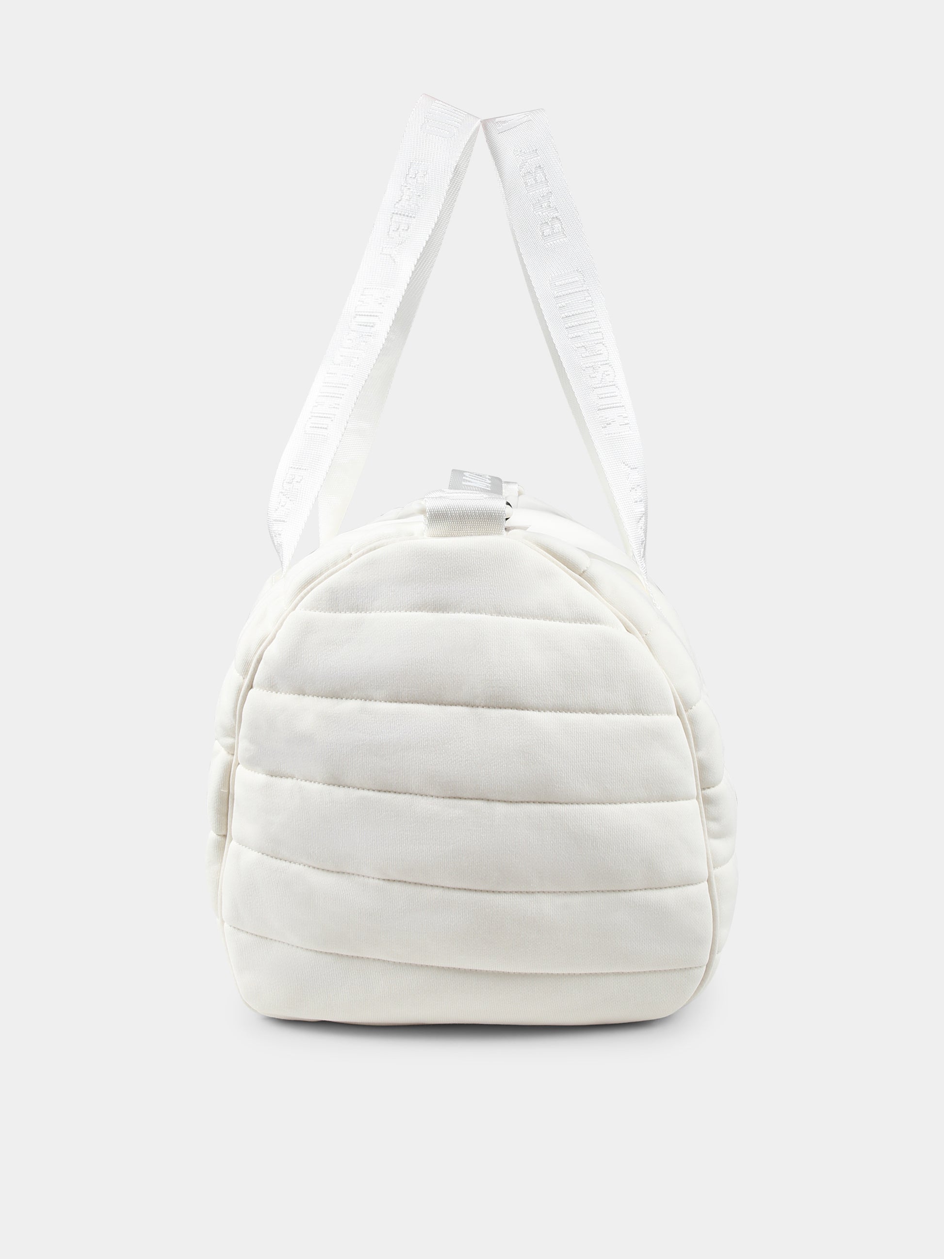 Borsa mamma avorio per neonati con Teddy Bear e arcobaleno,Moschino Kids,MPX03P LCA26 10063