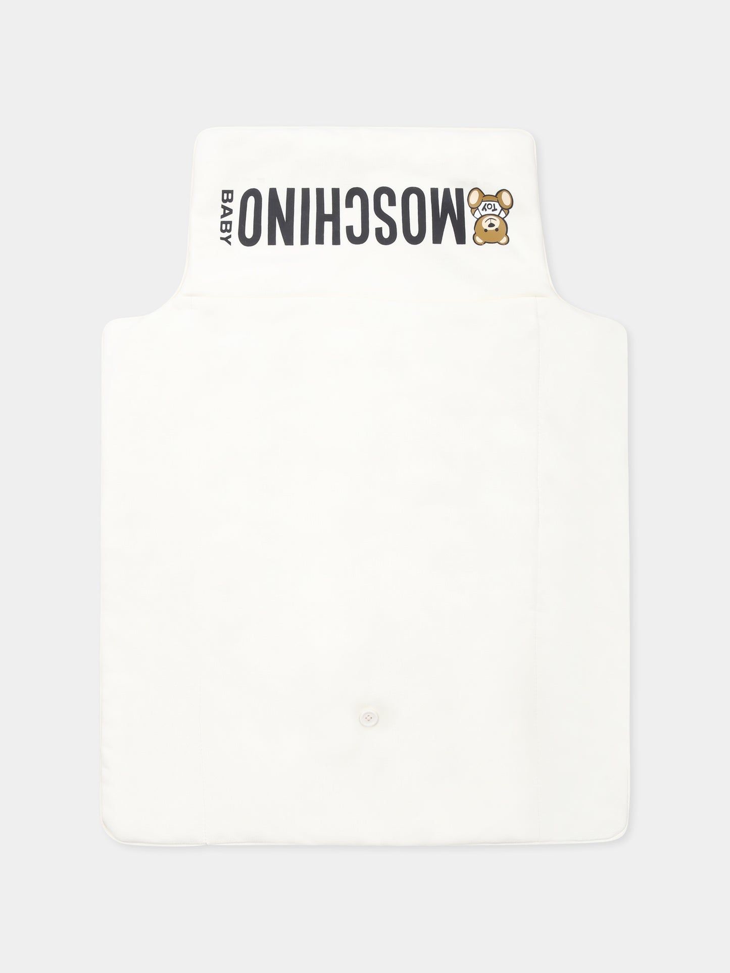 Borsa mamma avorio per neonati con Teddy Bear e arcobaleno,Moschino Kids,MPX03P LCA26 10063