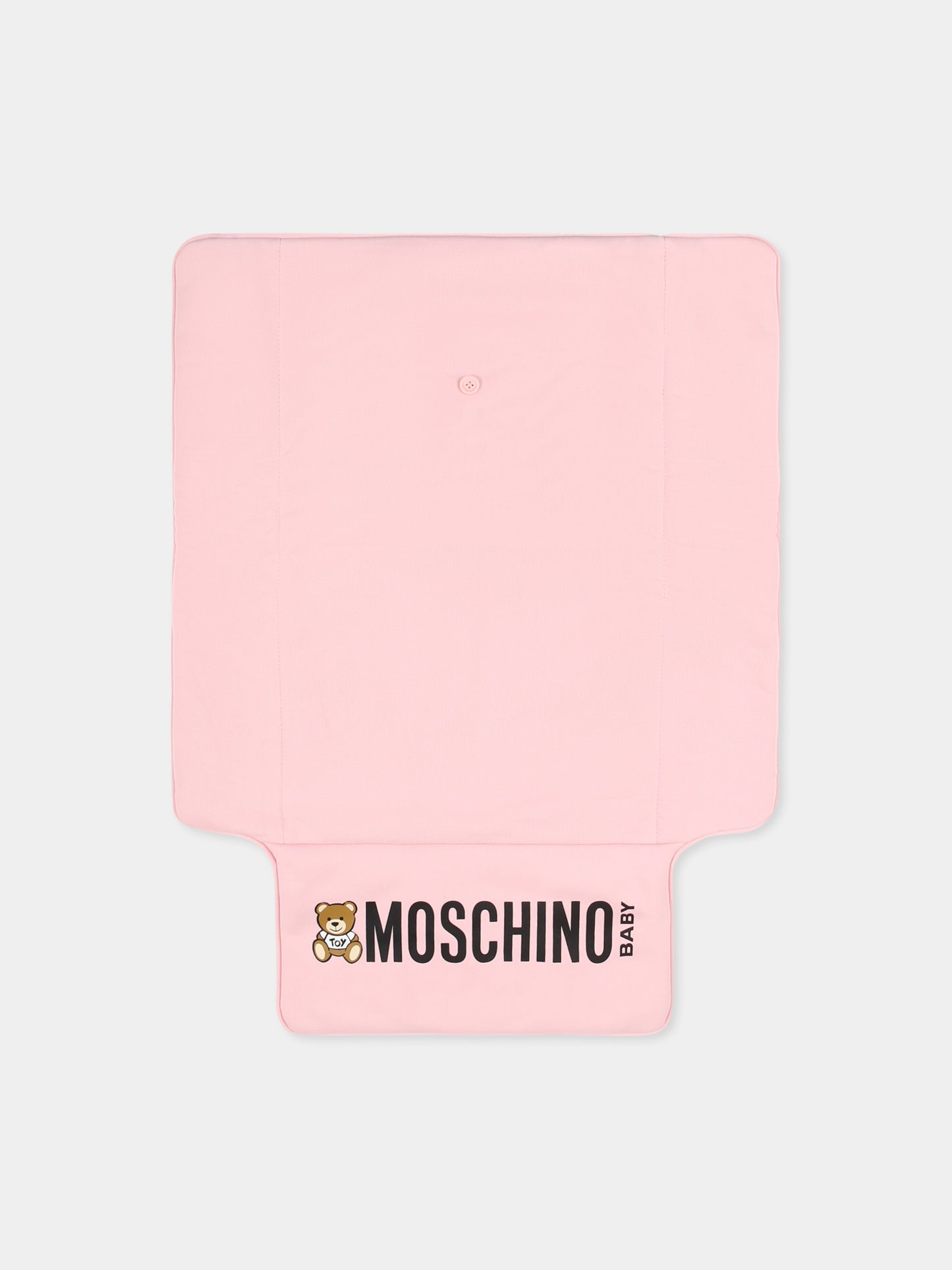 Borsa mamma rosa per neonata con Teddy Bear e arcobaleno,Moschino Kids,MPX03P LCA26 50209