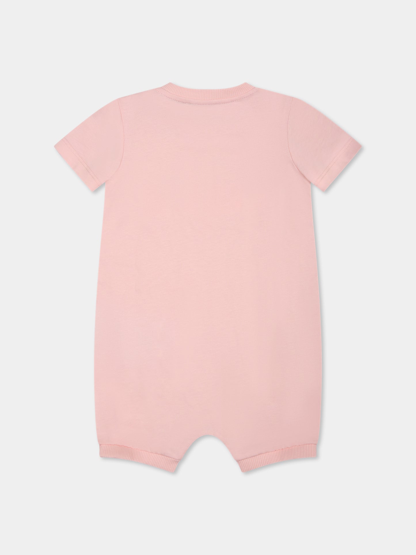 Pagliaccetto rosa per neonata con Teddy Bear e logo,Moschino Kids,MPY022 LAA02 50209