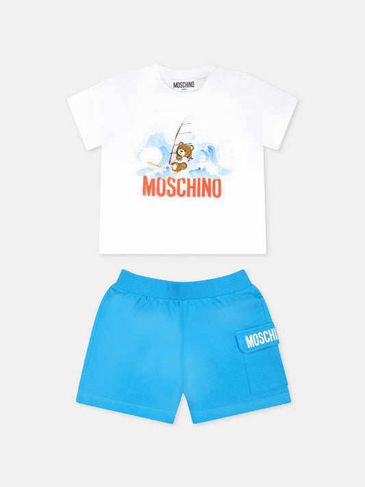 Completo multicolor per neonato con Teddy Bear e tavola da windsurf