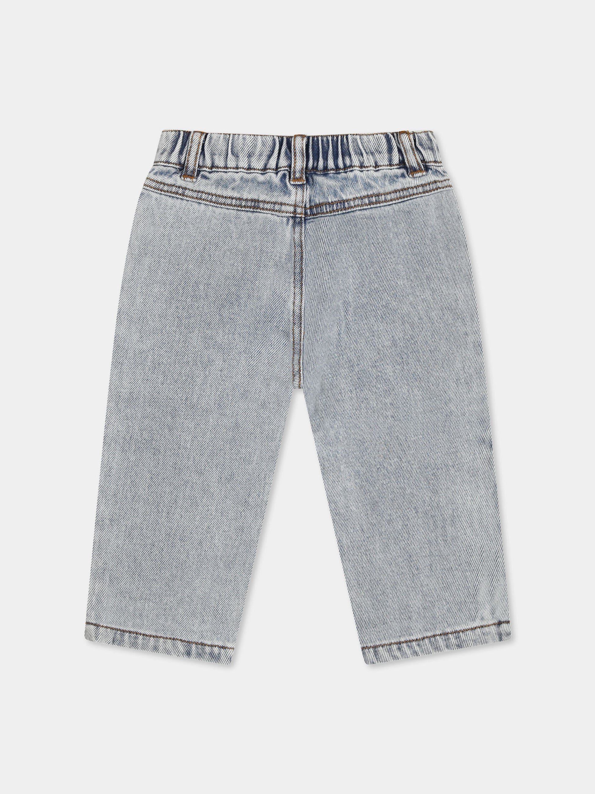 Jeans denim per neonati con logo,Moschino Kids,MUP05A L0E08 40186