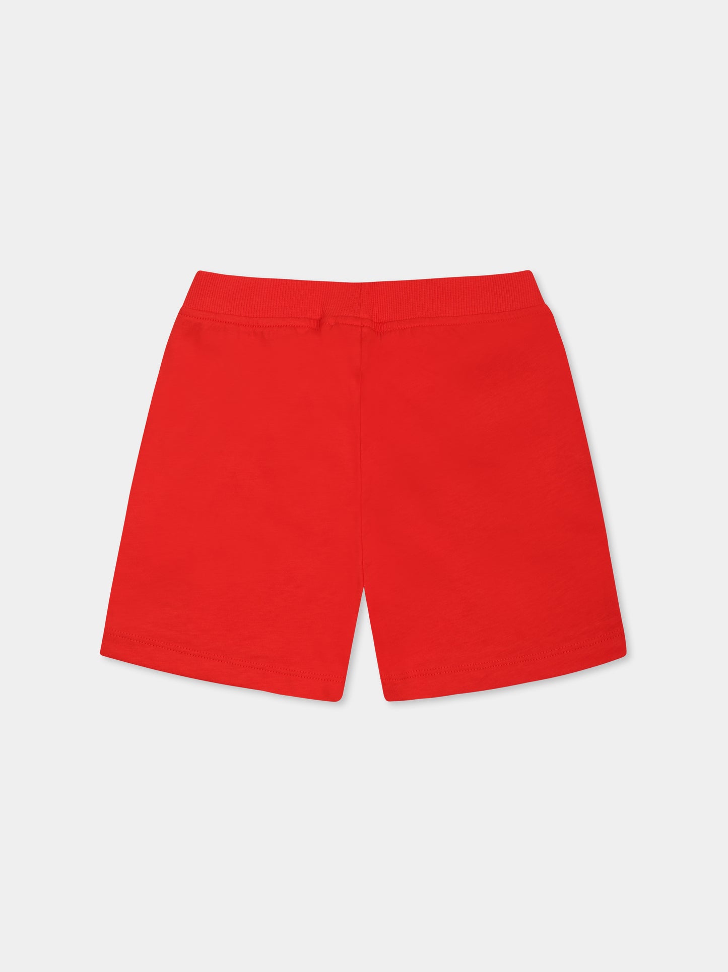 Shorts rossi per neonato con logo,Moschino Kids,MUQ01L LAA23 50109