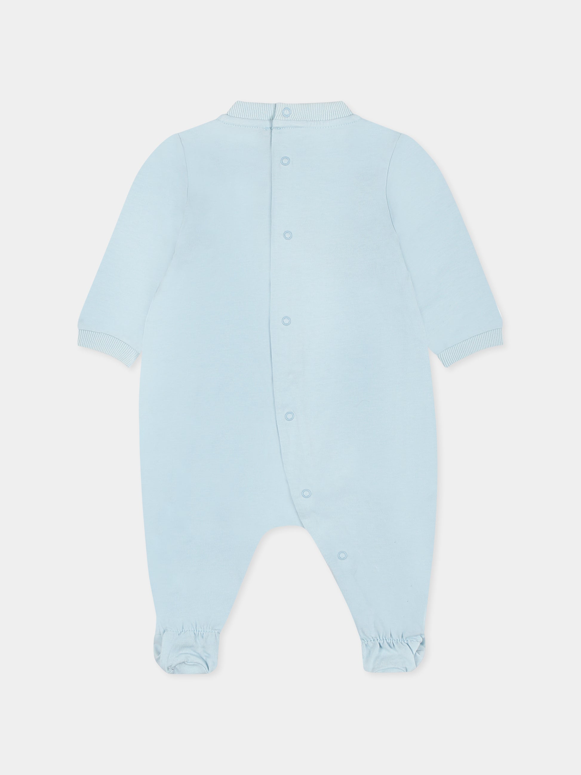 Tutina celeste per neonato con tre Teddy Bears,Moschino Kids,MUT047 LAA03 40304