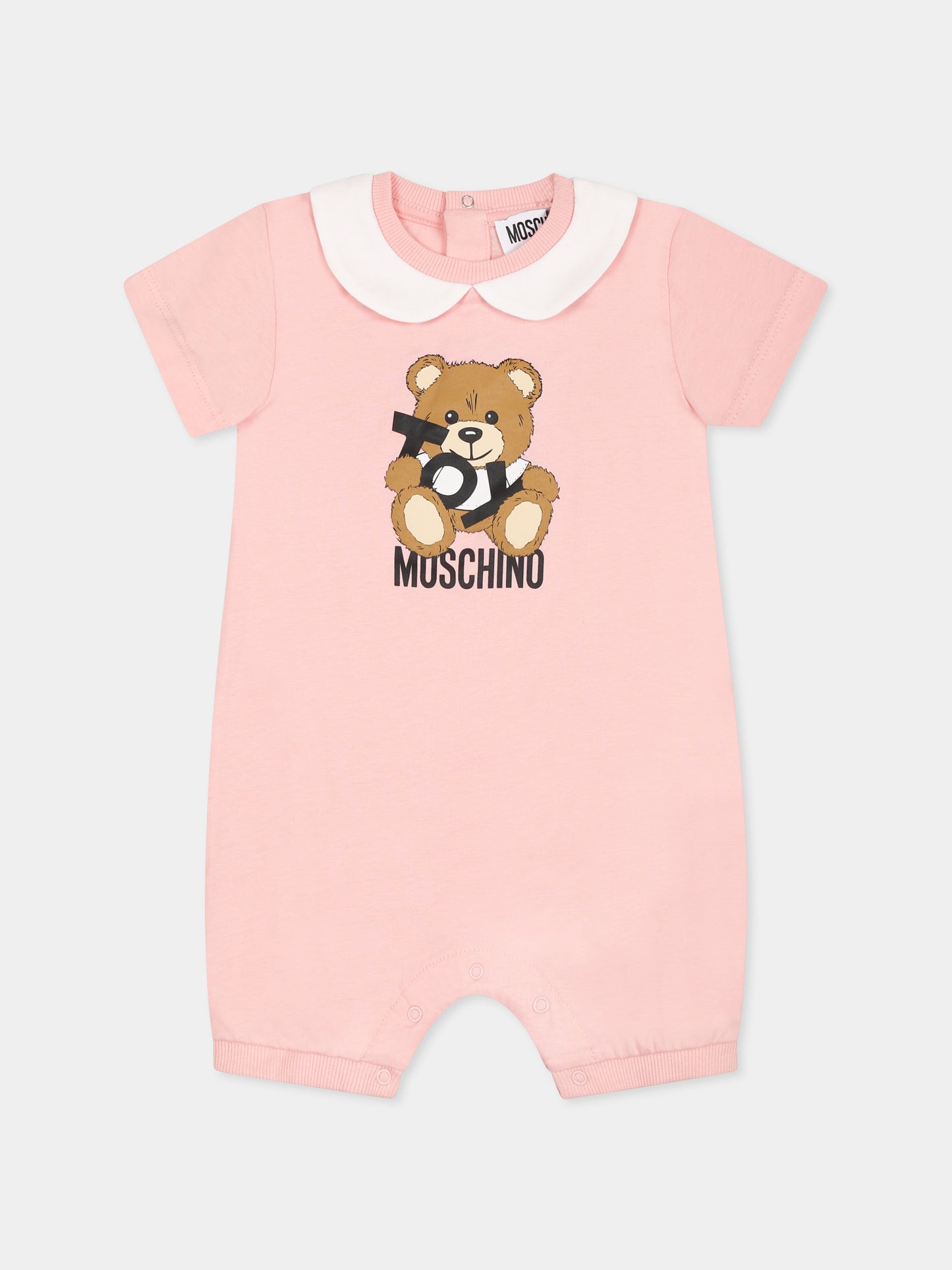 Pagliaccetto rosa per neonata con Teddy Bear