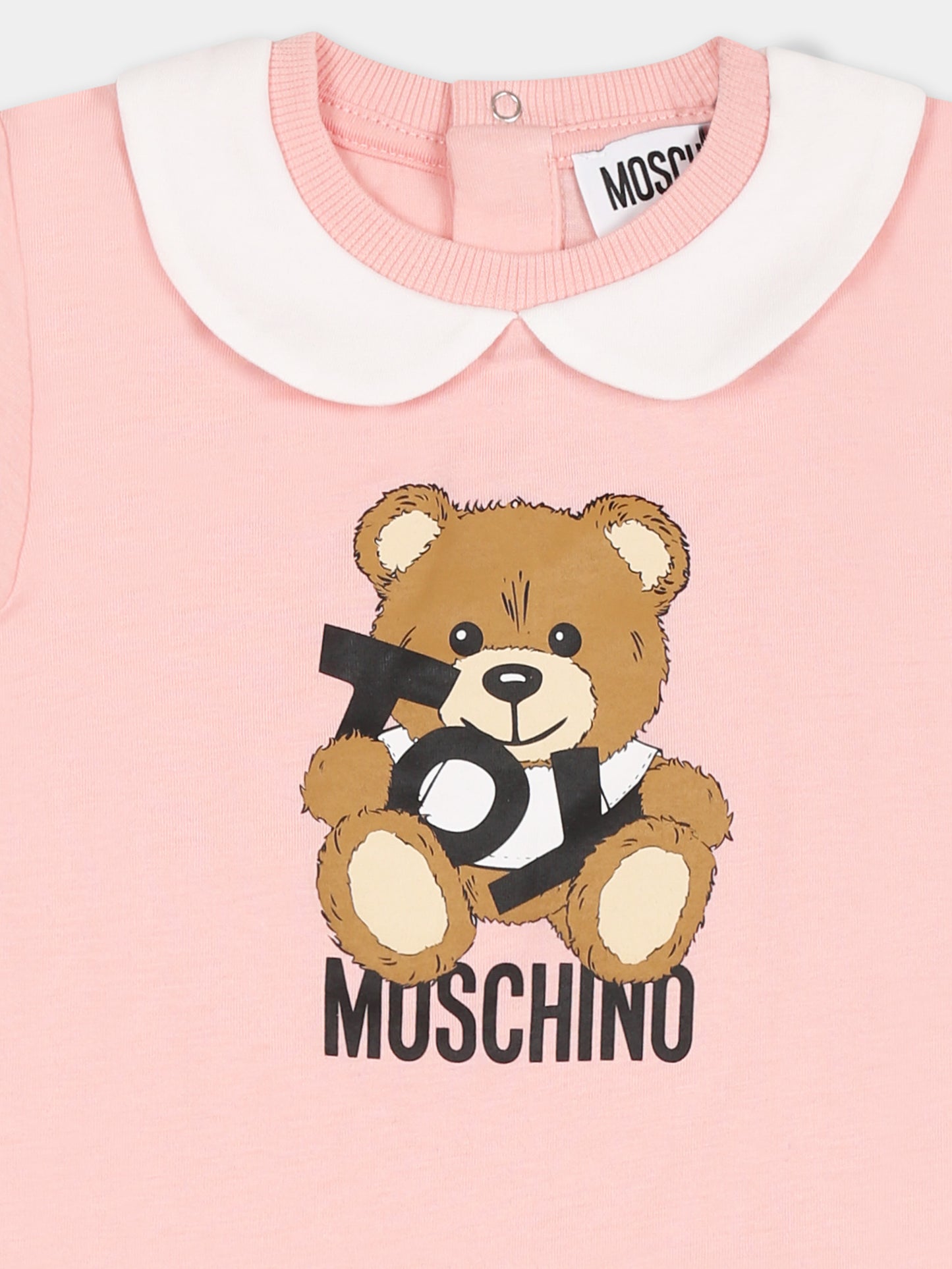 Pagliaccetto rosa per neonata con Teddy Bear