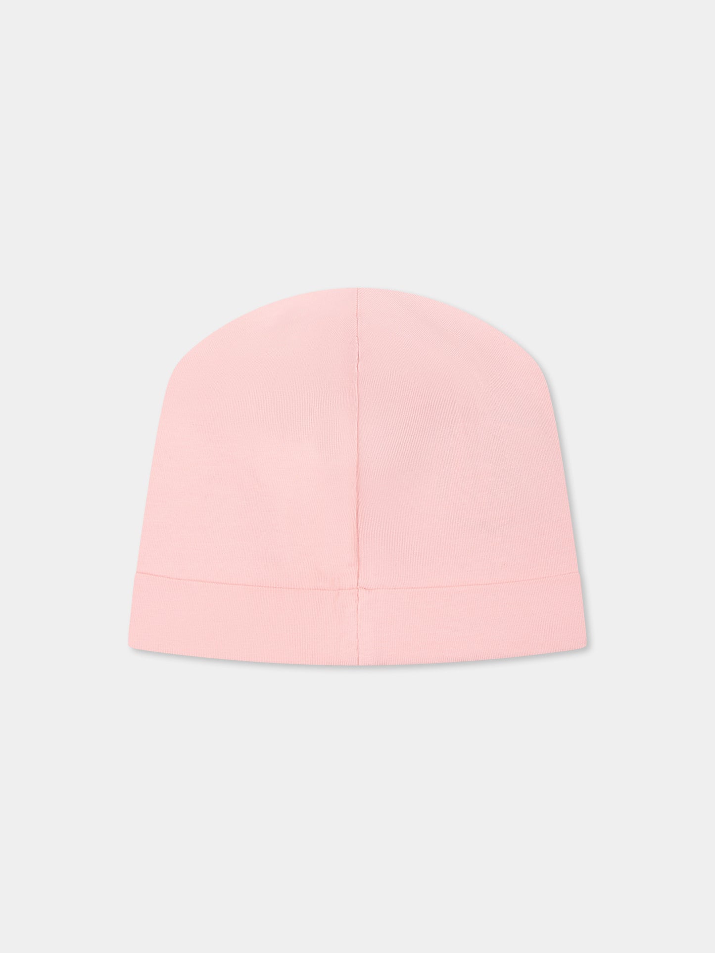 Berretto rosa per neonata con Teddy Bear e logo,Moschino Kids,MUX05A LBA00 50209