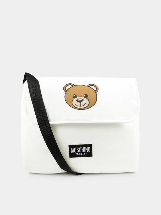 Borsa mamma avorio per neonati con Teddy Bear