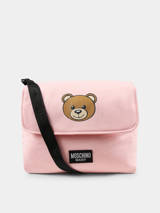 Borsa mamma rosa per neonata con Teddy Bear