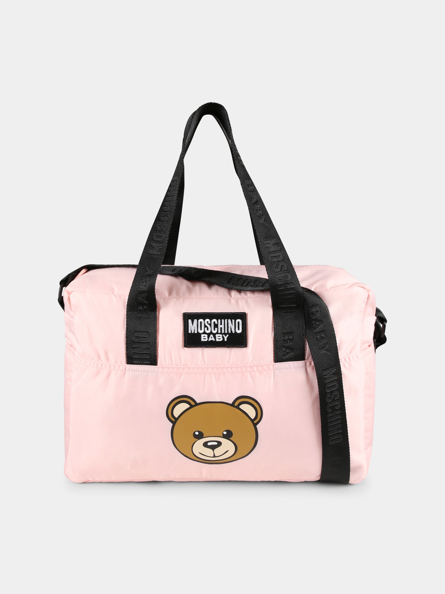 Borsa mamma rosa per neonata con Teddy Bear,Moschino Kids,MUX05C L3A89 50209