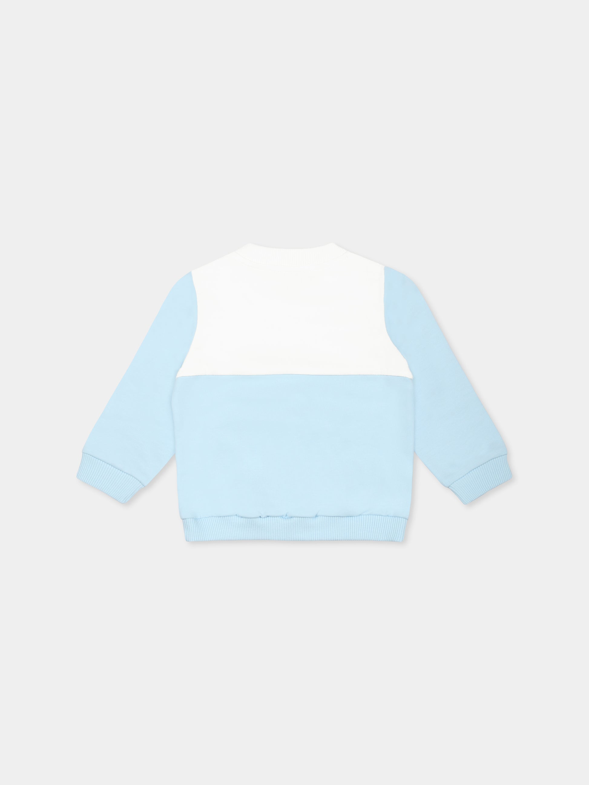 Felpa celeste per neonato con Teddy Bear,Moschino Kids,MUY083 LCA51 40304