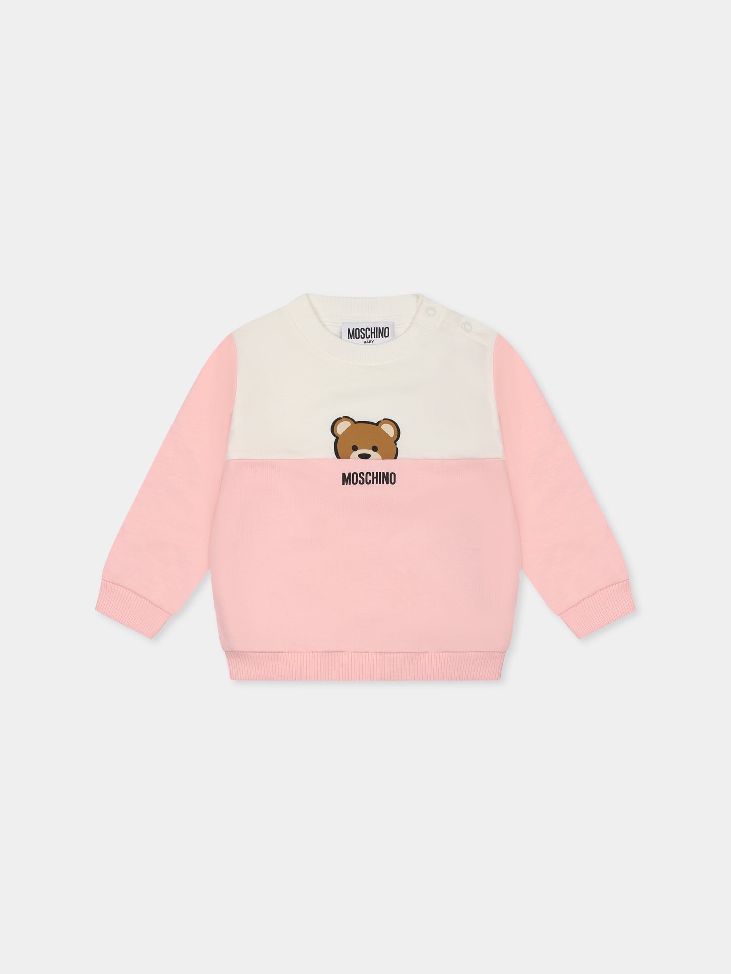 Felpa rosa per neonata con Teddy Bear