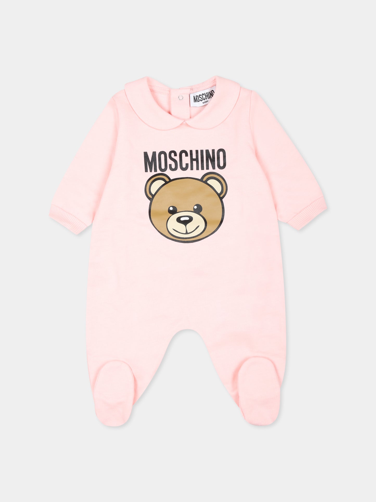 Set tutina rosa per neonata con Teddy Bear,Moschino Kids,MUY085 LCA19 50209