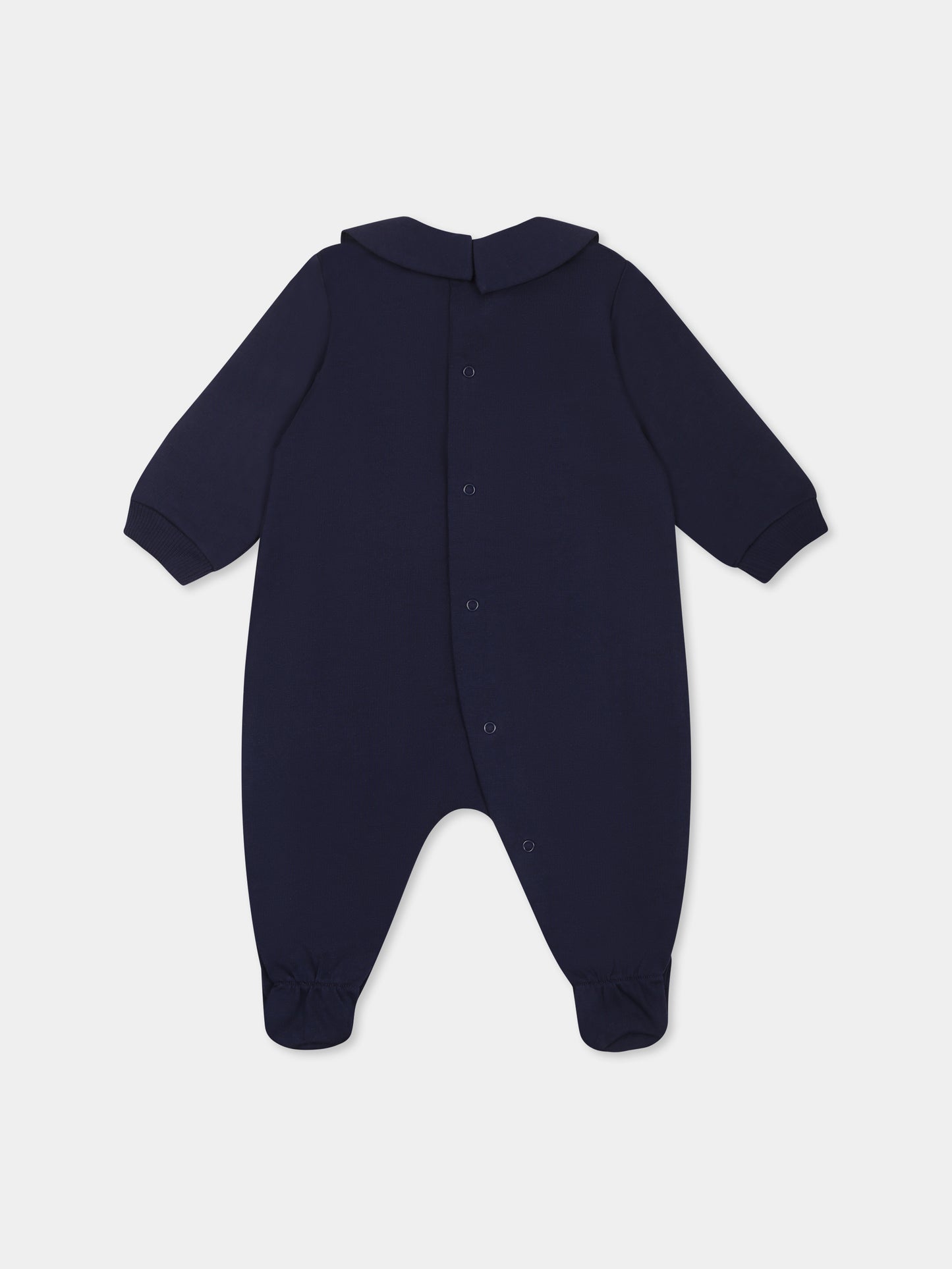 Tutina blu per neonato con Teddy Bear e logo,Moschino Kids,MUY086 LCA19 40016