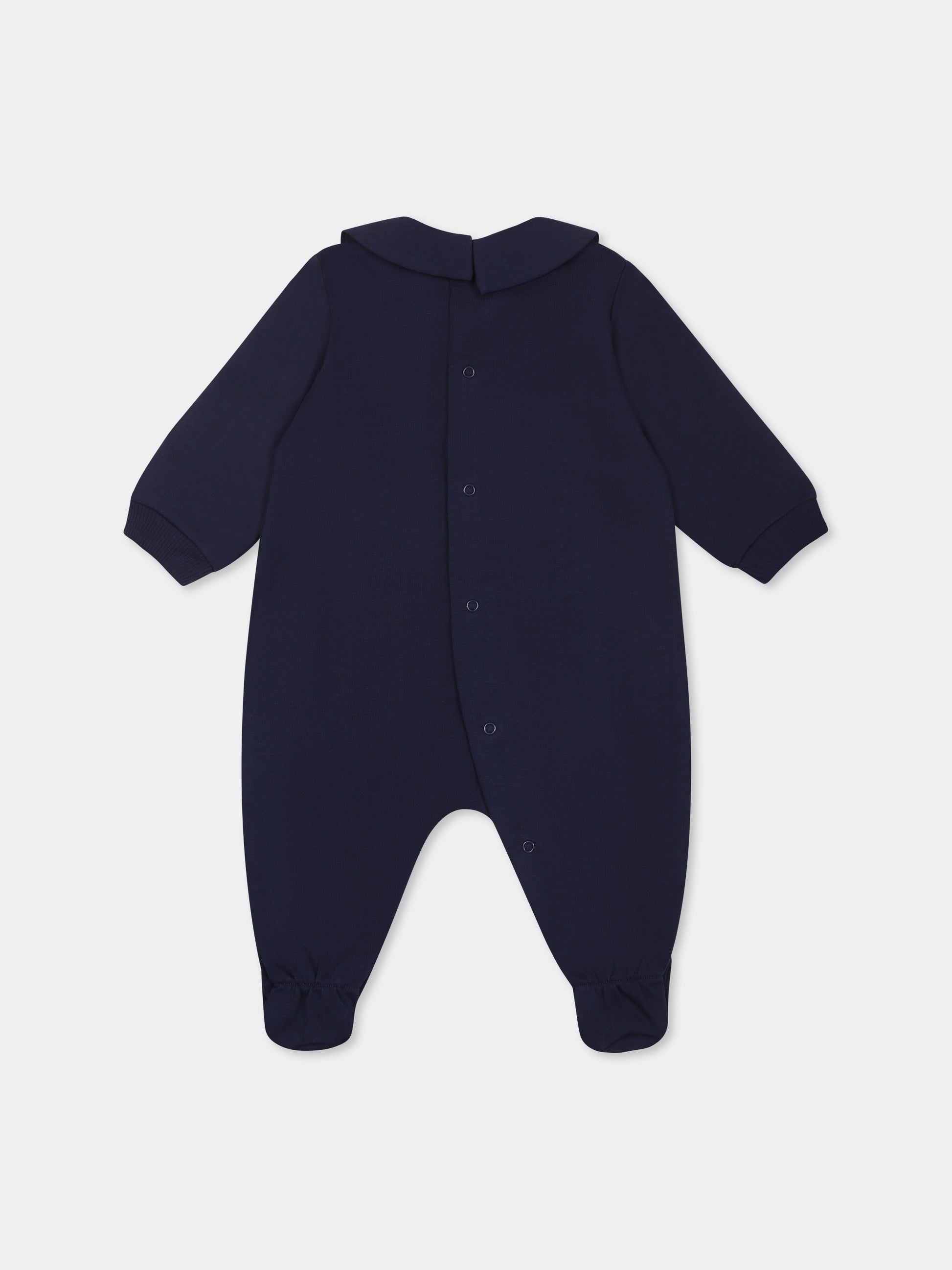 Tutina blu per neonato con Teddy Bear e logo,Moschino Kids,MUY086 LCA19 40016
