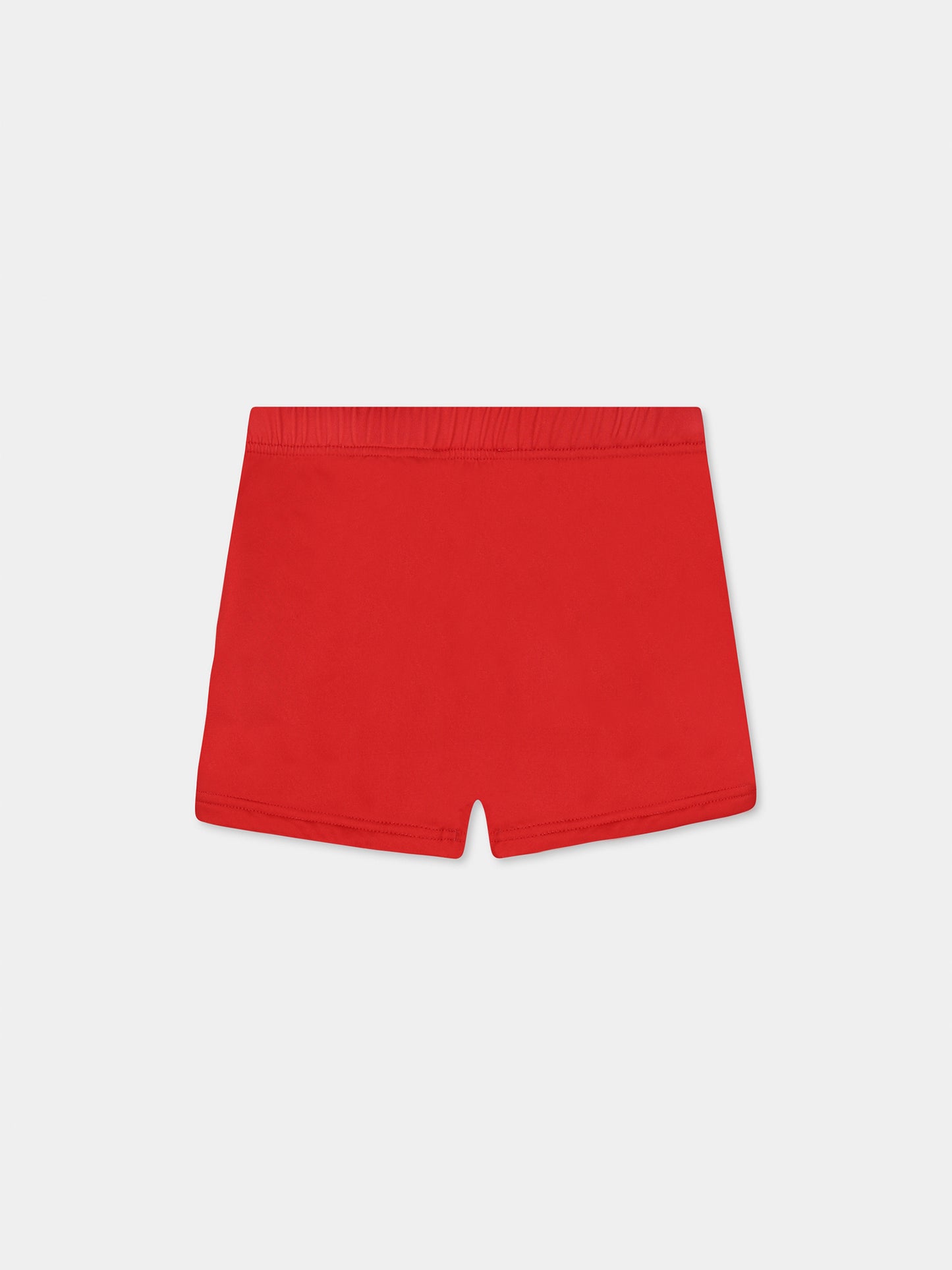 Boxer mare rosso per neonato con Teddy Bear e logo nero