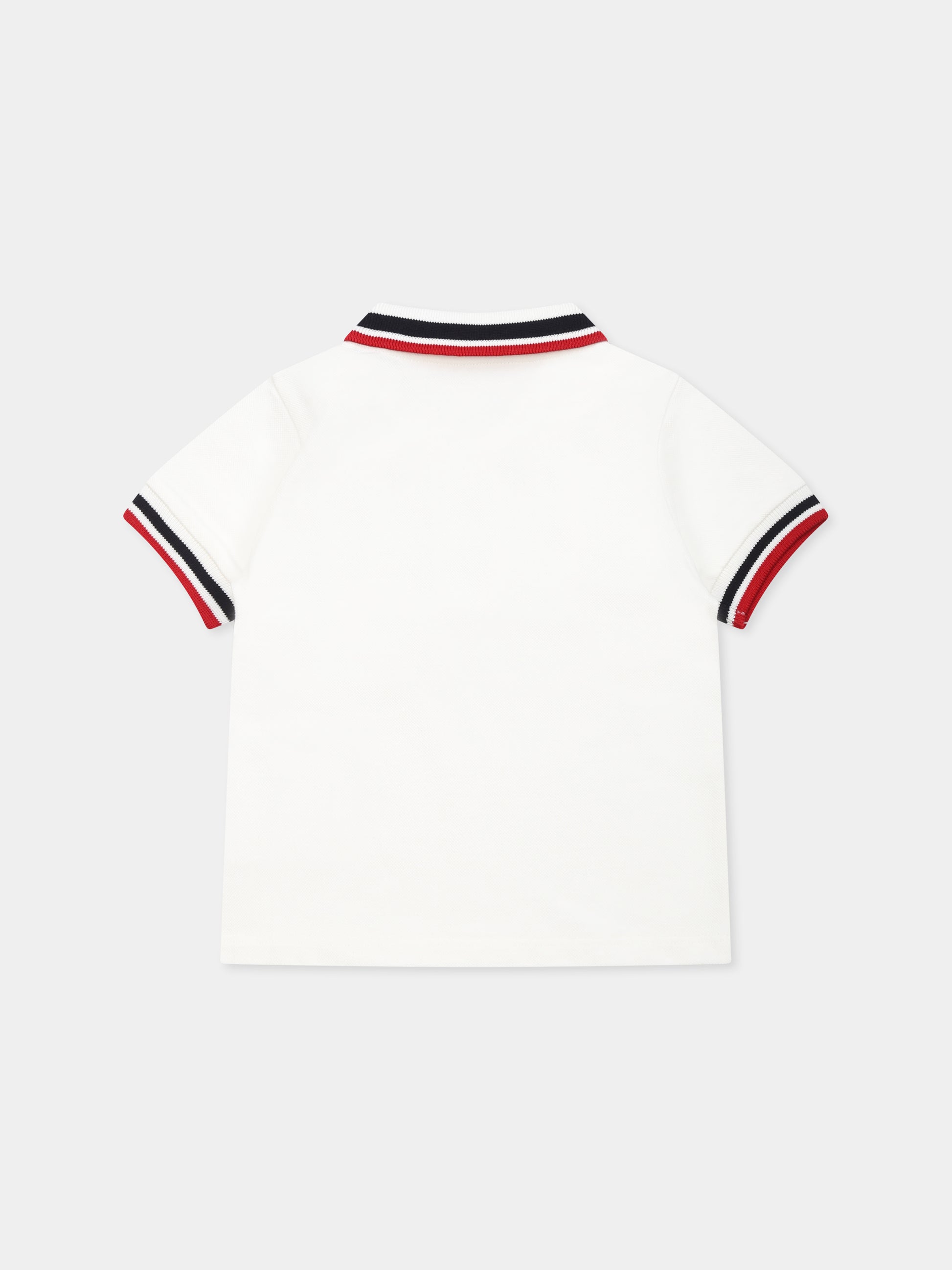Polo bianca per neonato con logo,Moncler Kids,K1951 8A00003 89AL2 034