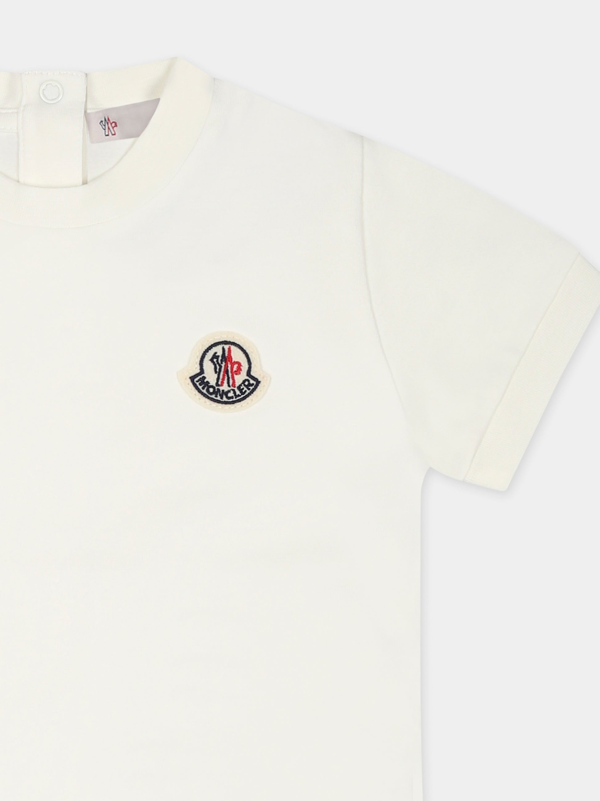 Vestito bianco per neonata con logo,Moncler Kids,K1951 8I00005 89AUM 034