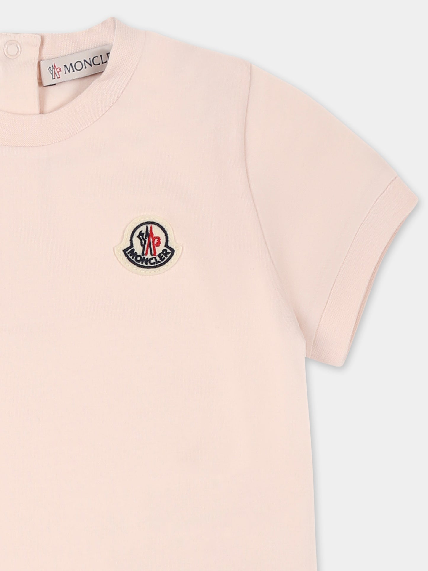 Vestito rosa per neonata con logo,Moncler Kids,K1951 8I00005 89AUM 529