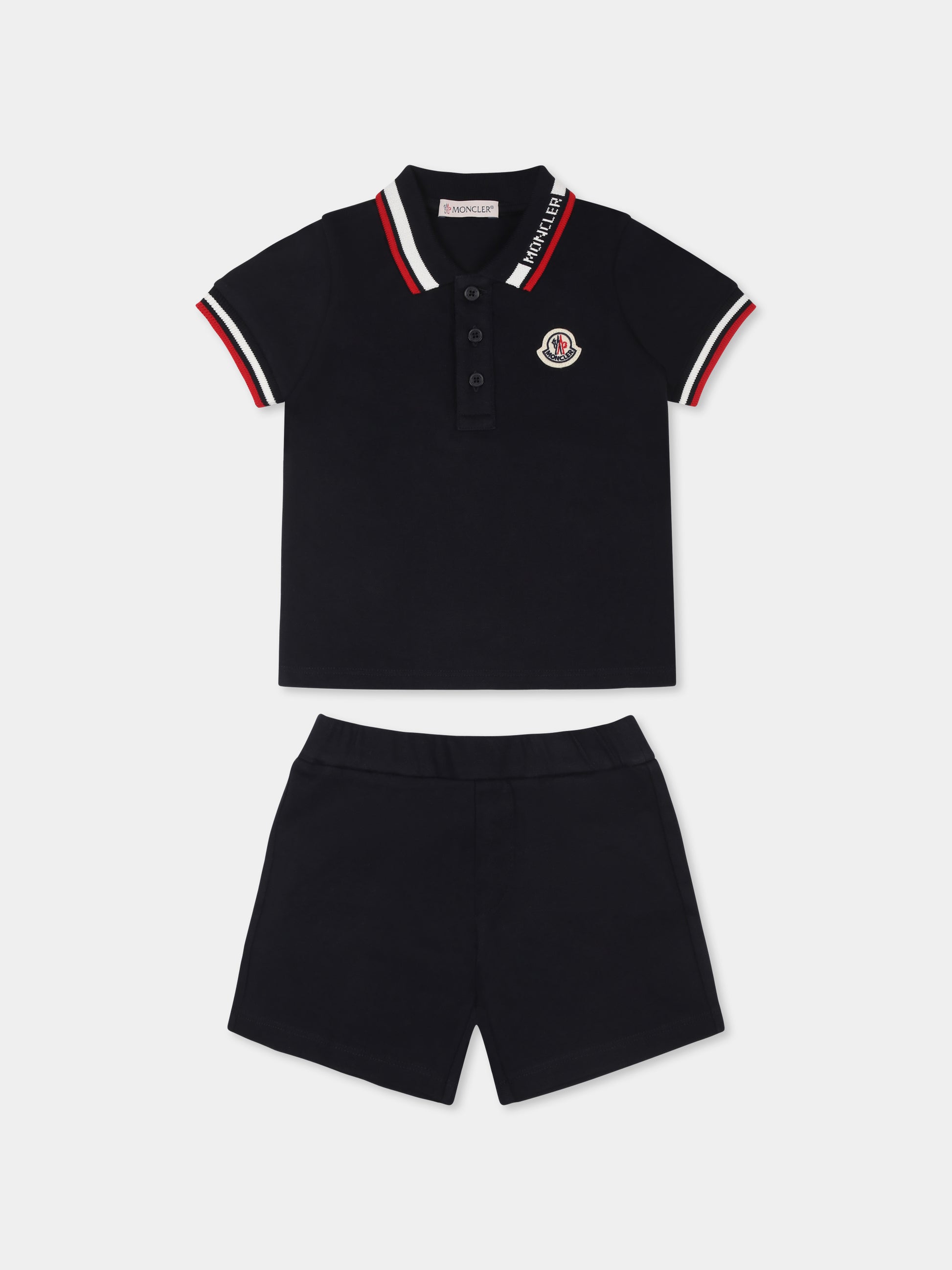 Completo blu per neonato con logo,Moncler Kids,K1951 8M00014 89AL2 778