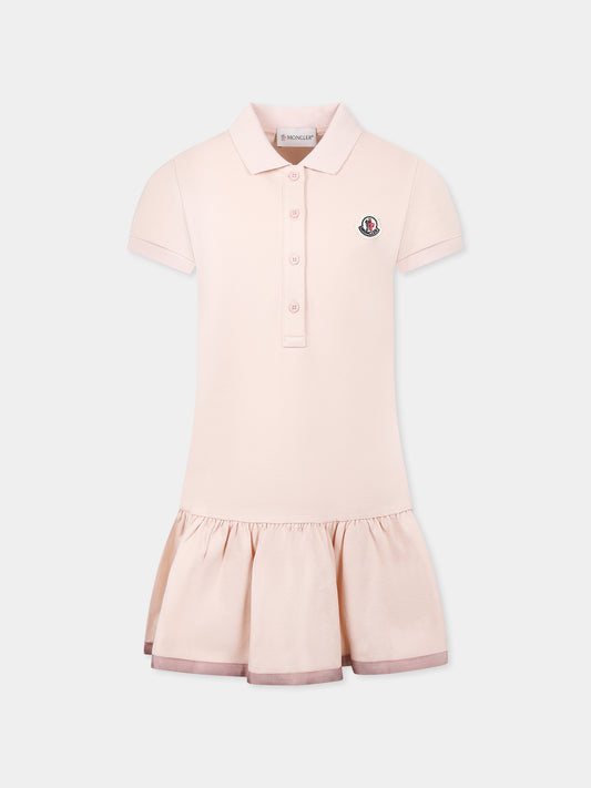 Vestito rosa per bambina con logo