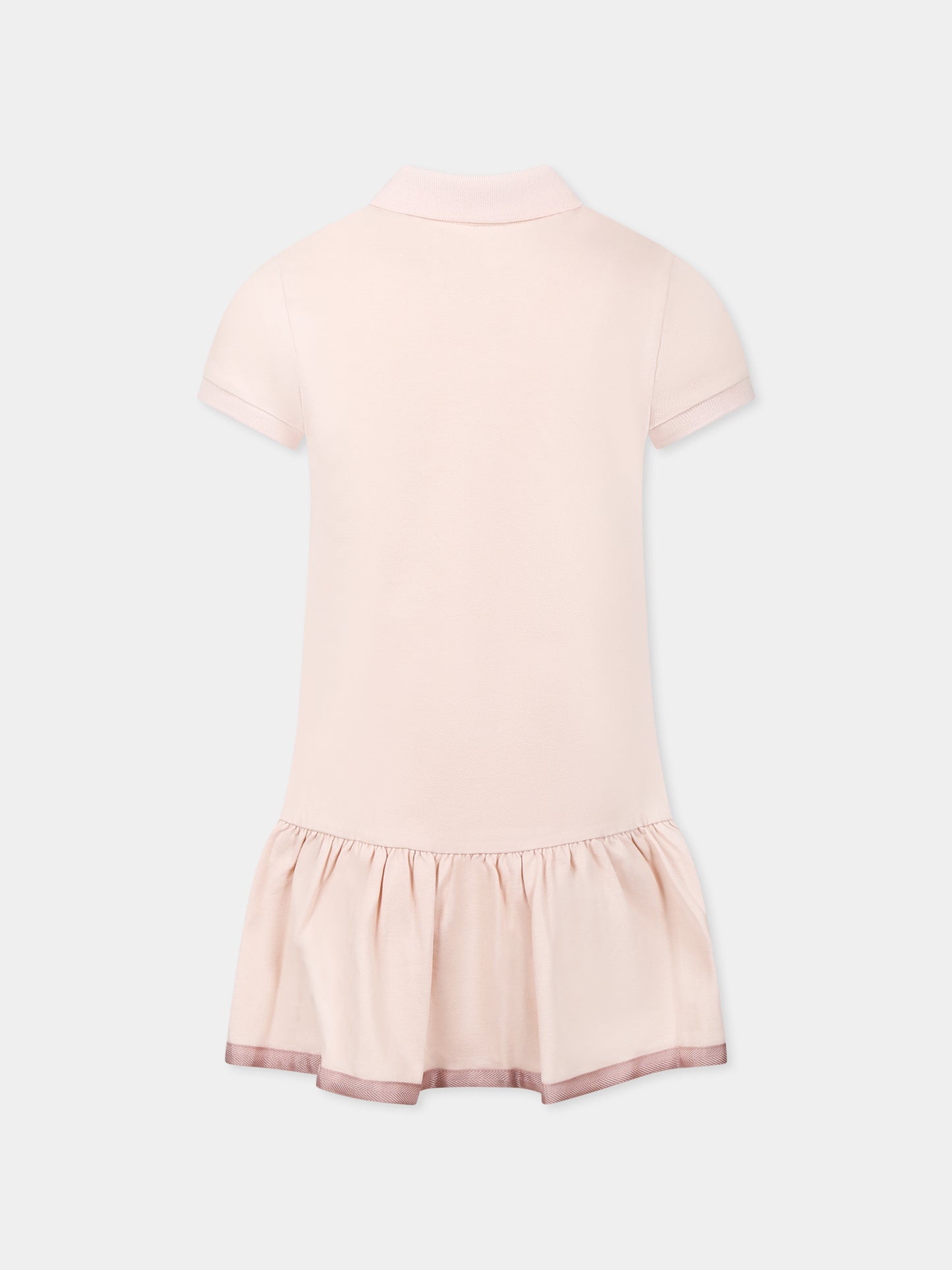 Vestito rosa per bambina con logo