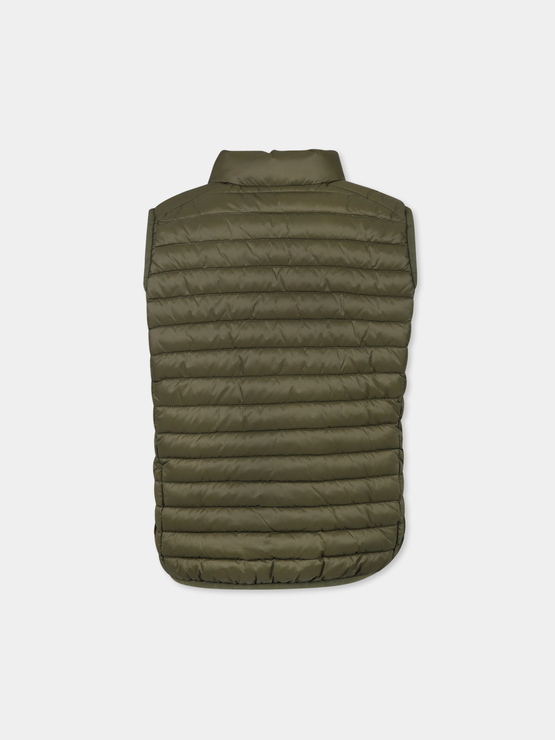 Gilet verde Dolin per bambino con logo,Save The Duck Kids,J82430X GIGA20 50012