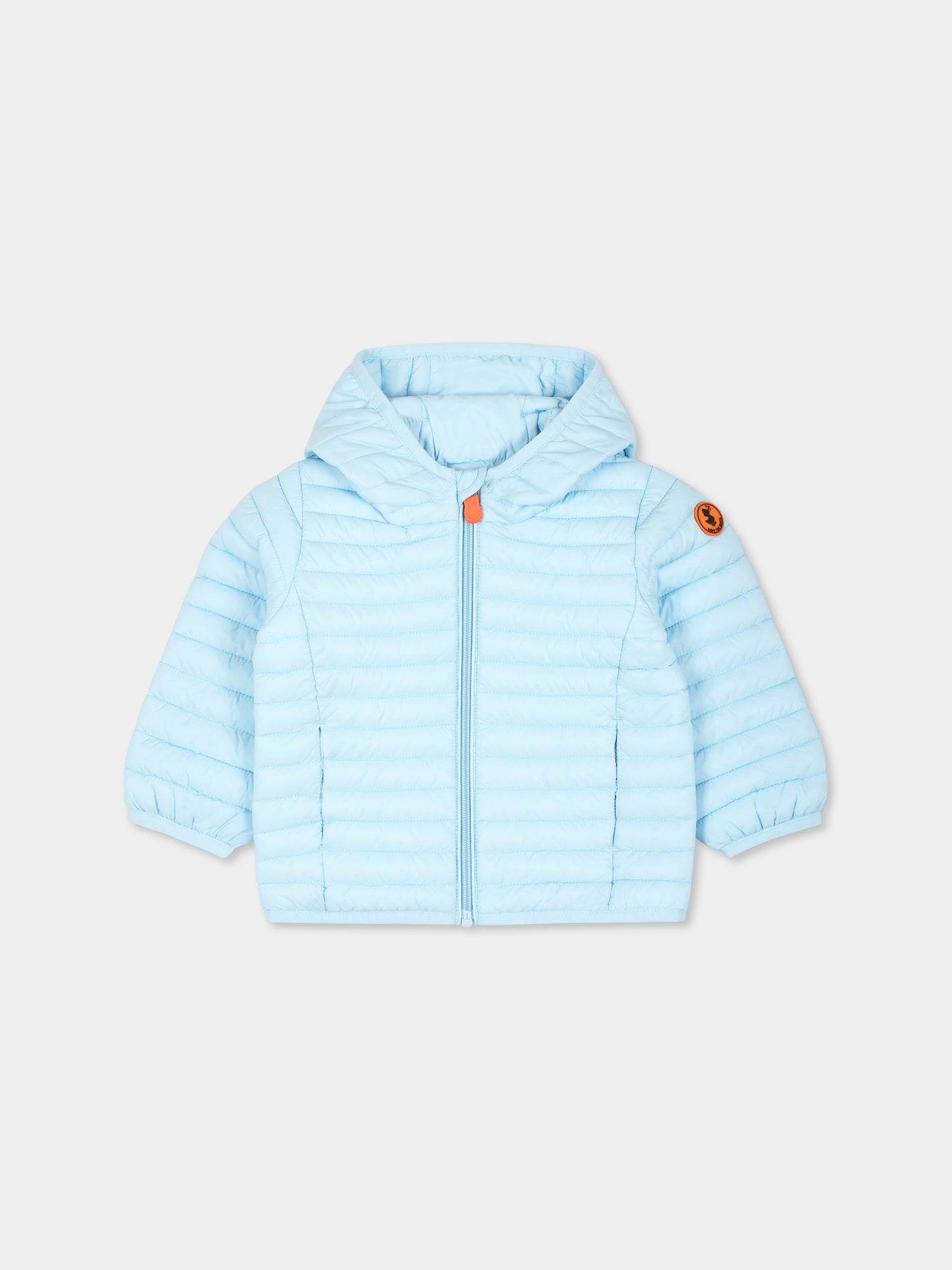 Piumino Nene celeste per neonato con logo,Save The Duck Kids,I30003X GIGA20 90036