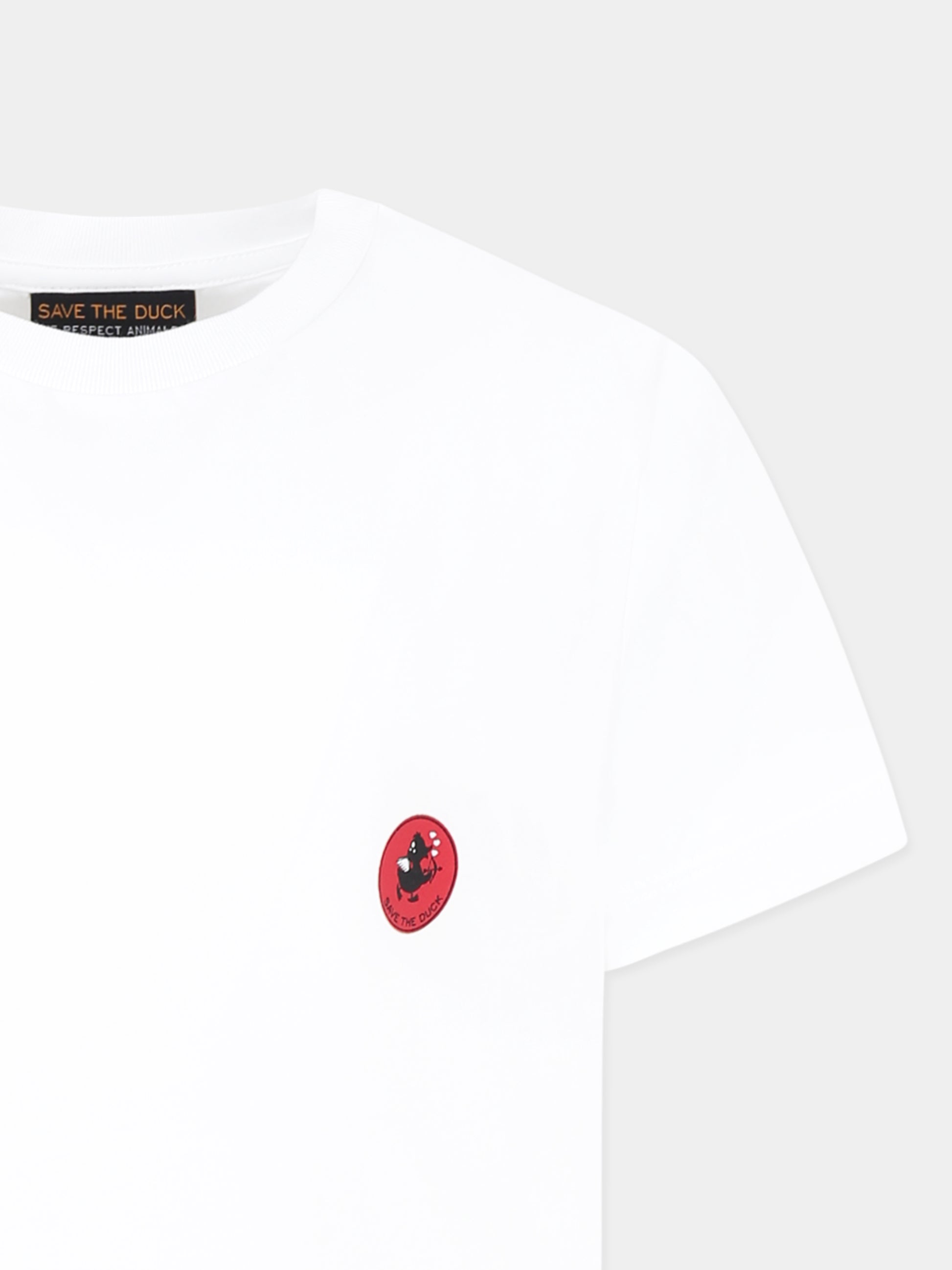 T-shirt bianca per bambino con logo,Save The Duck Kids,JT1732X BESY20 00000