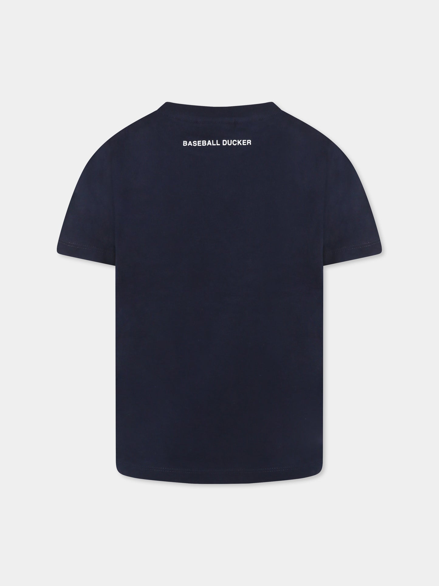 T-shirt blu navy per bambino con logo,Save The Duck Kids,JT1732X BESY20 90000