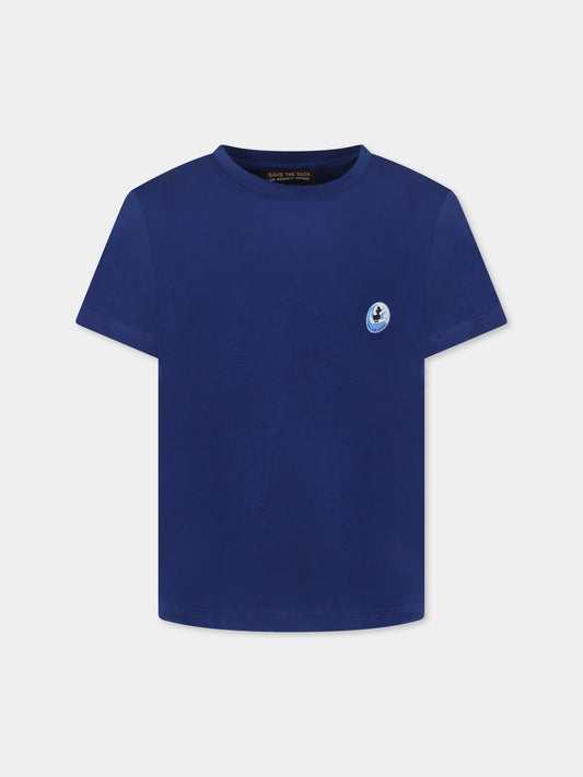 T-Shirt blu Surfer Ducker per bambini,Save The Duck Kids,JT1732X BESY20 90025