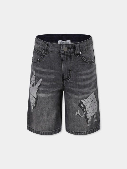 Shorts grigi per bambino con SpongeBob,Stella Mccartney Kids,TW6S49 Z0746 922