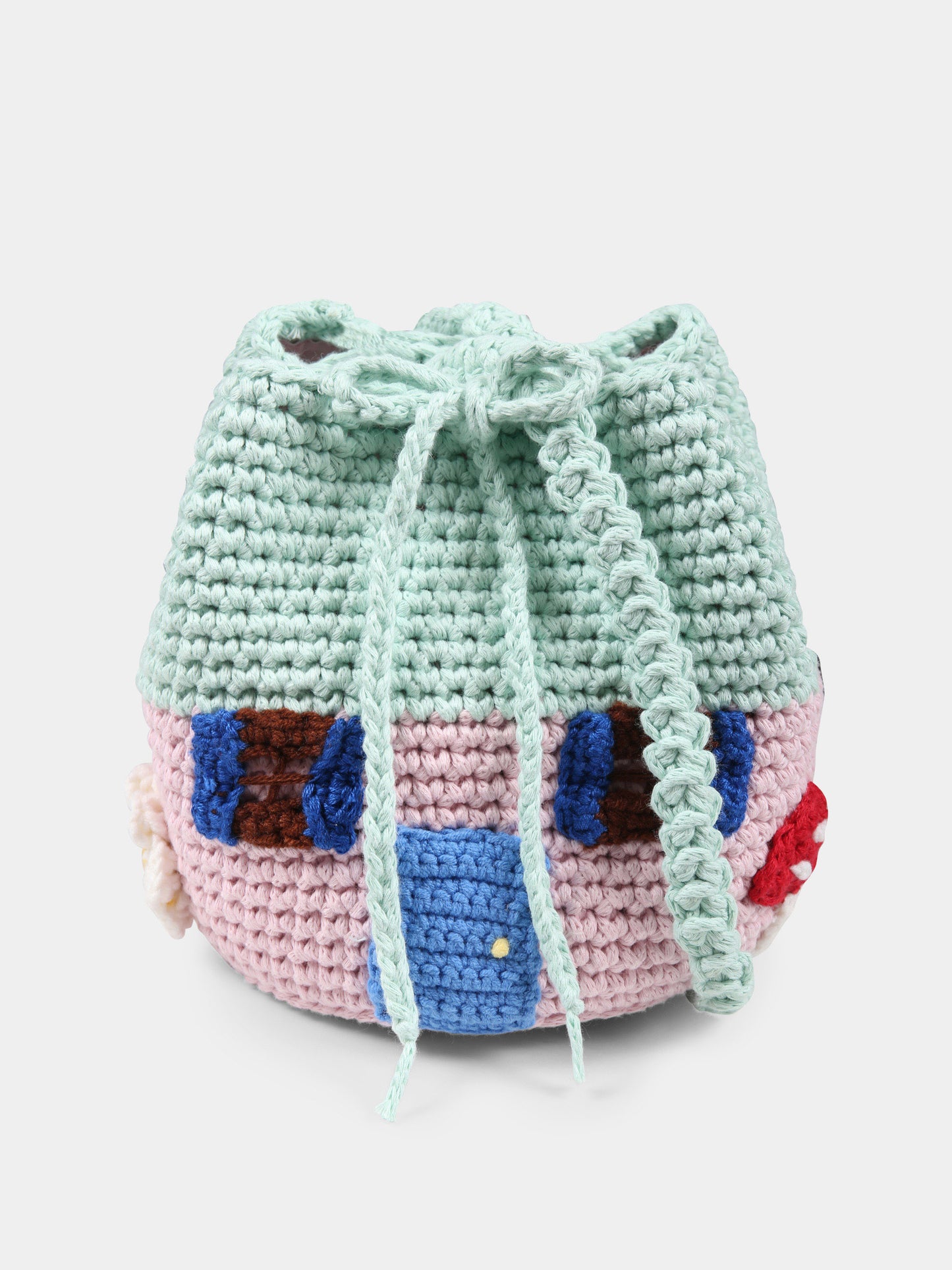 Borsa multicolor per bambina con casa e funghi