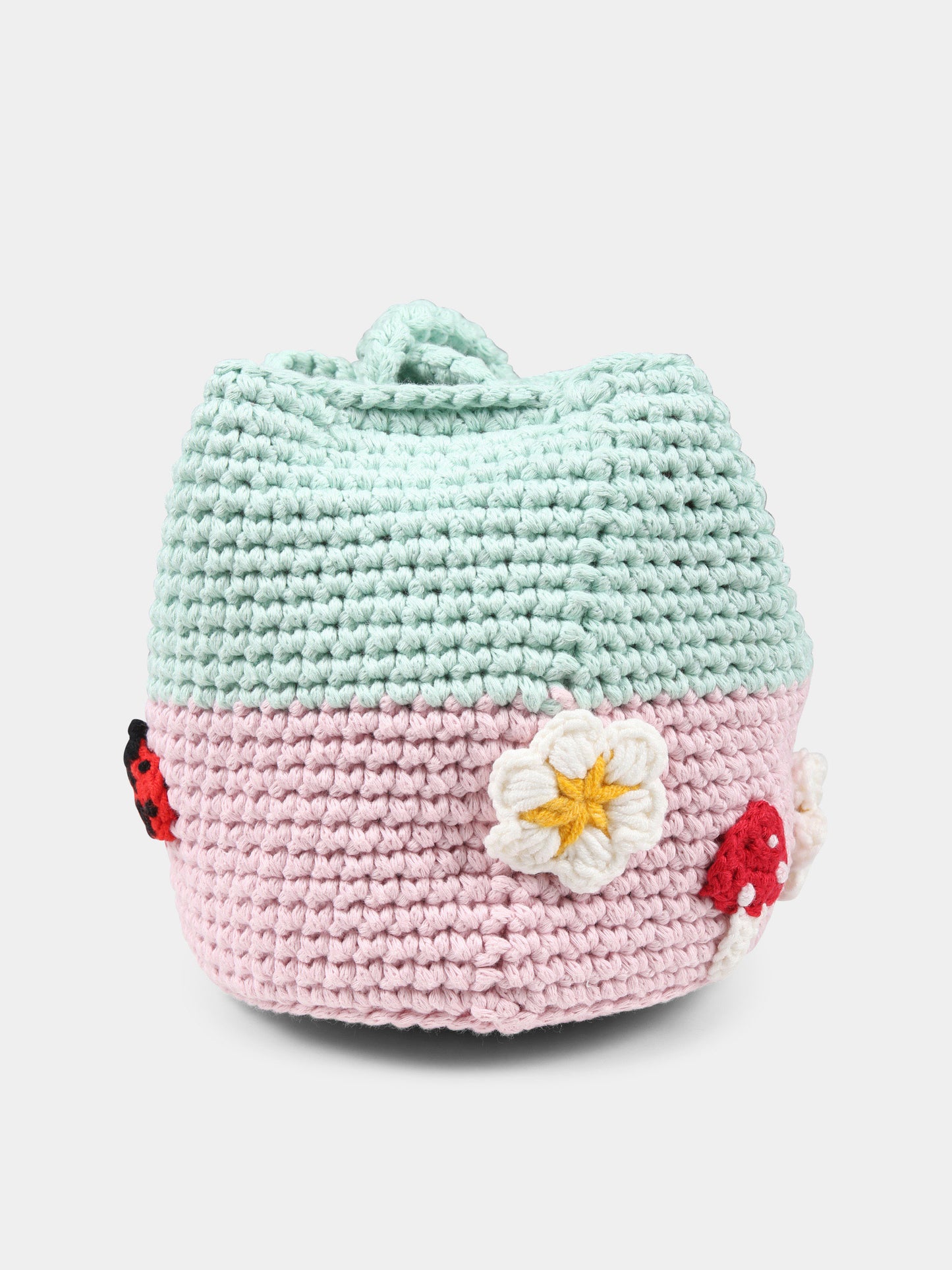 Borsa multicolor per bambina con casa e funghi