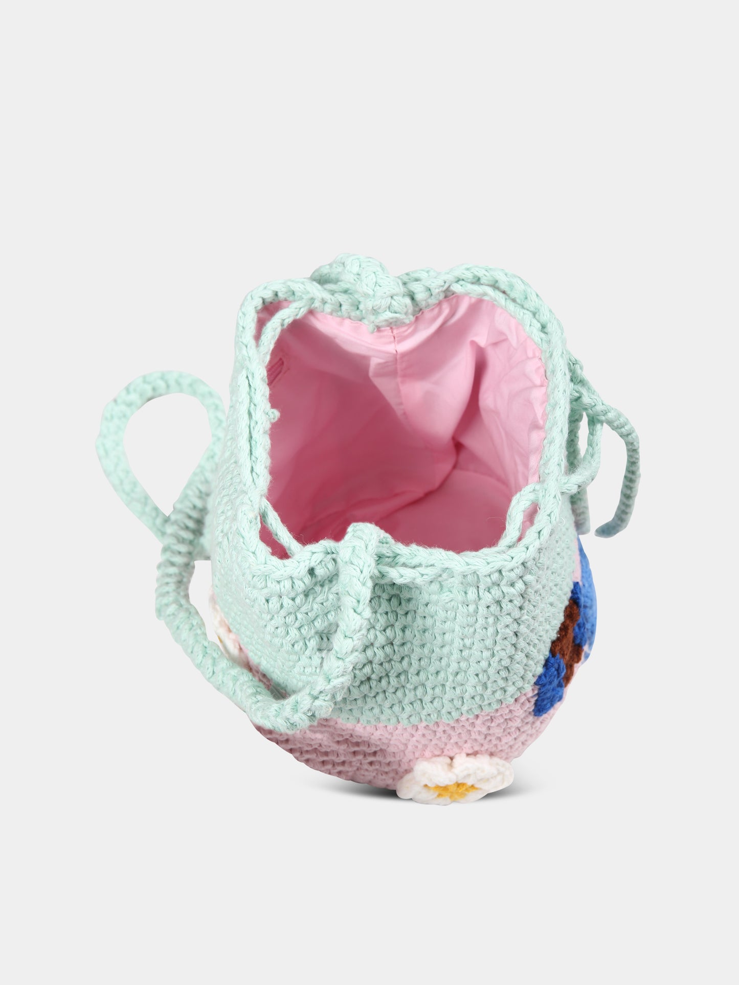 Borsa multicolor per bambina con casa e funghi