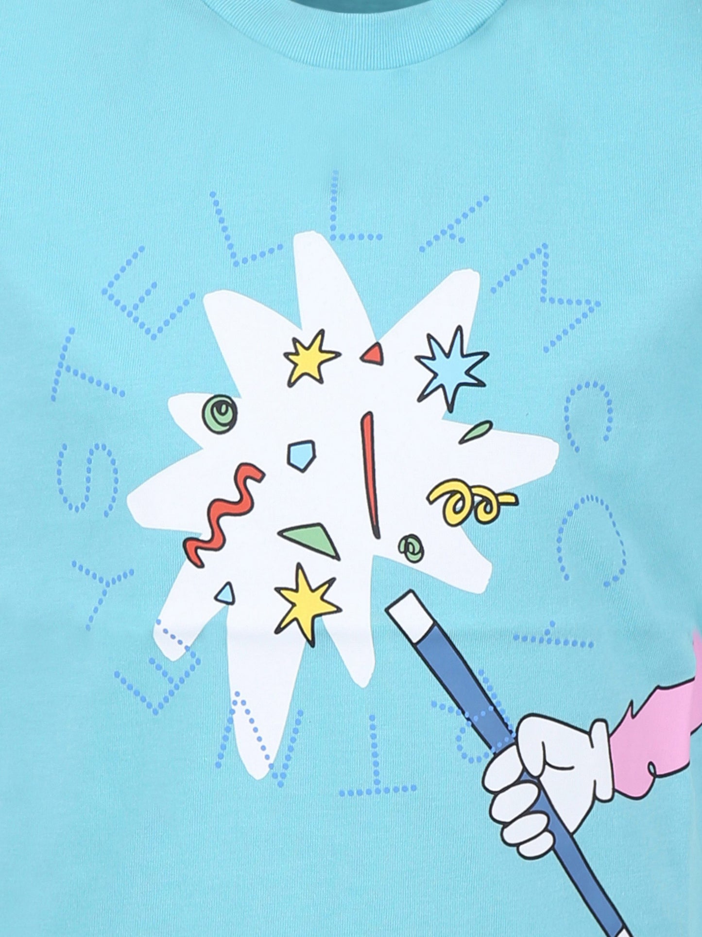 T-shirt celeste per bambino con bacchetta magica